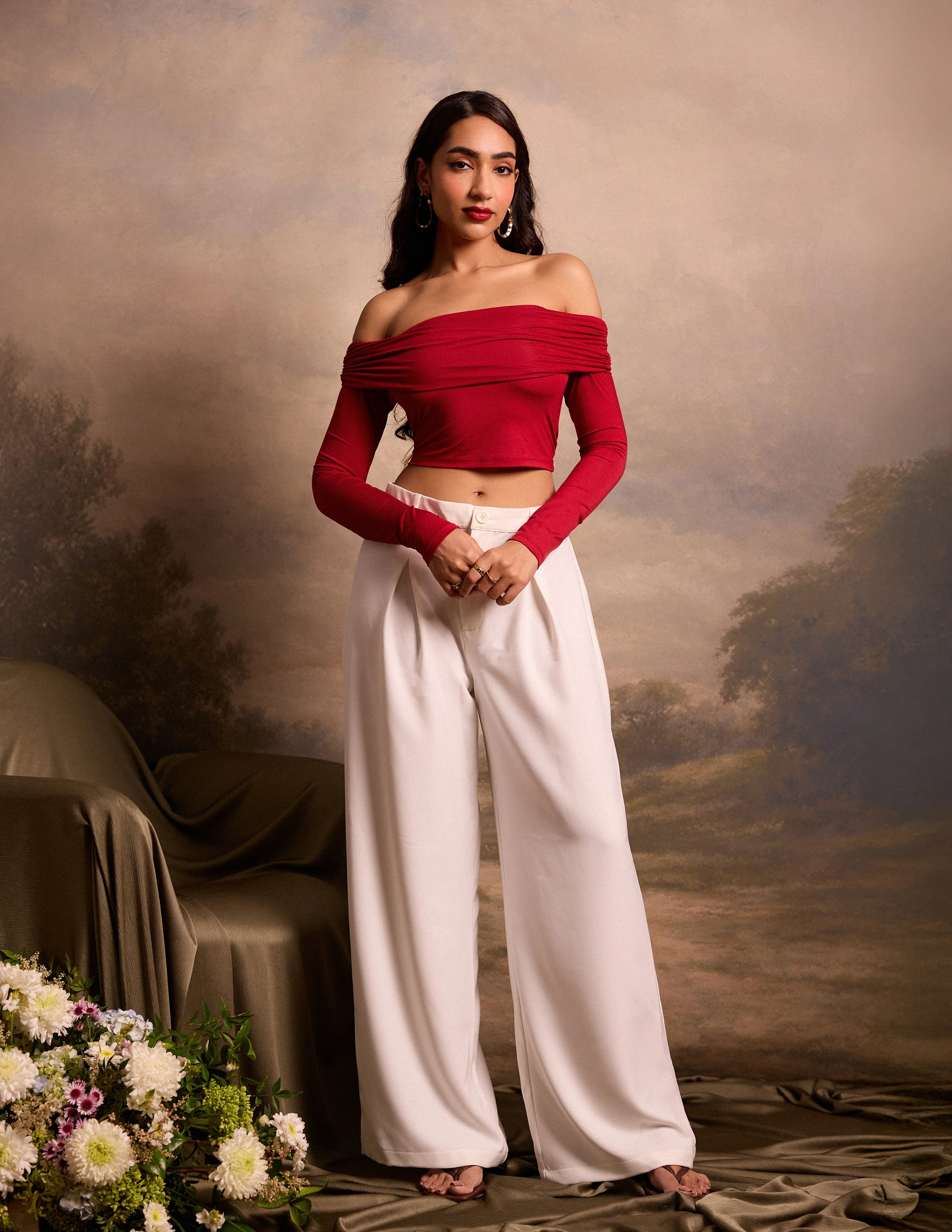 Off Shoulder Long Sleeve Top - Image 4