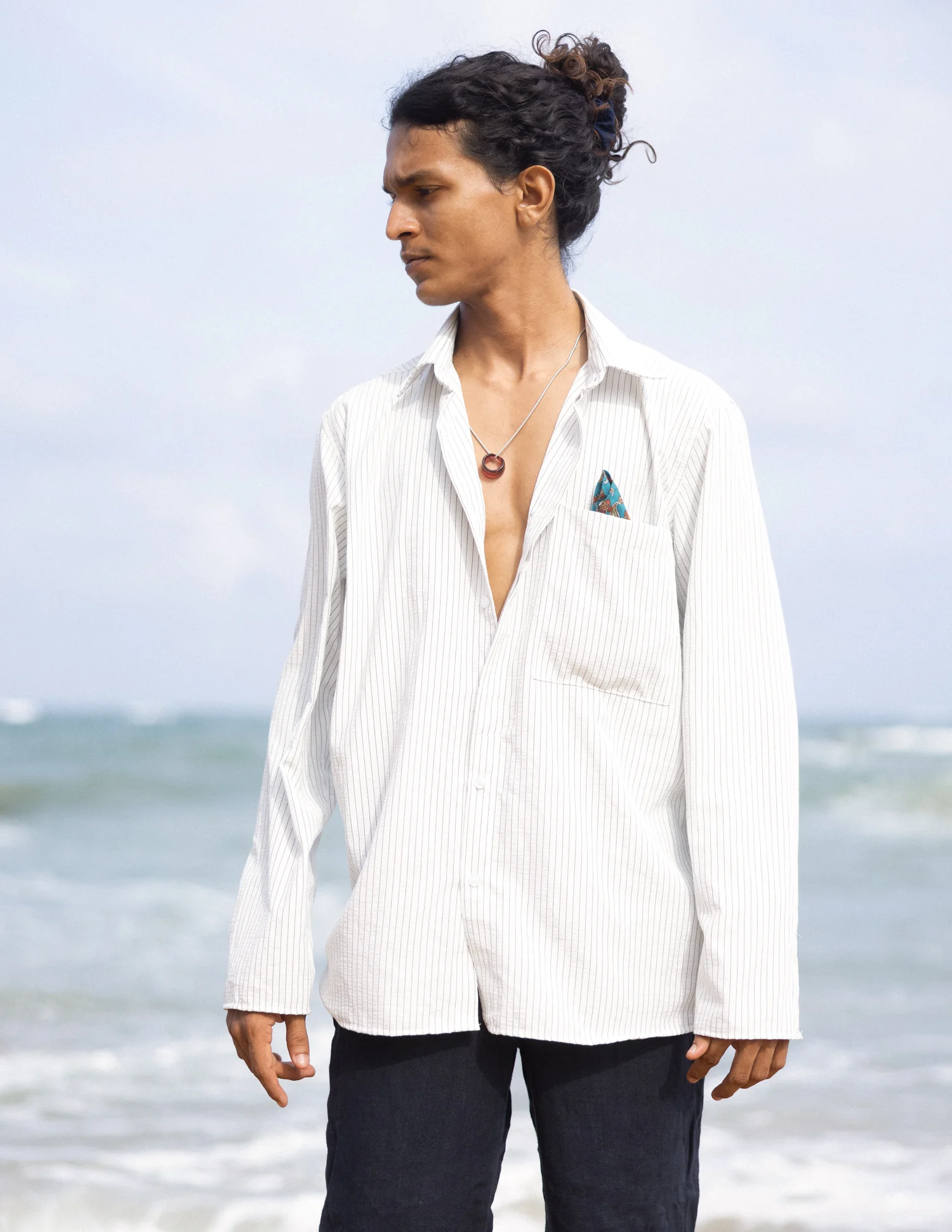 On fold placket & hidden placket detail shirt