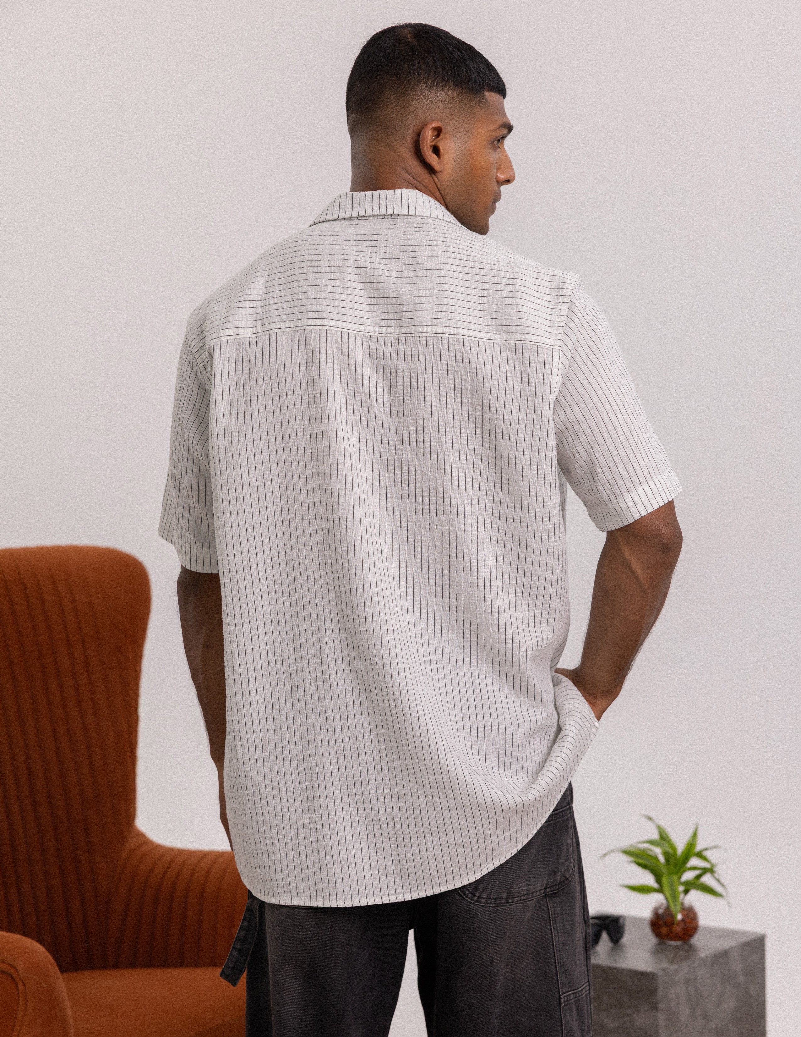 Oversized camp collar short sleeve shirt - Image 3