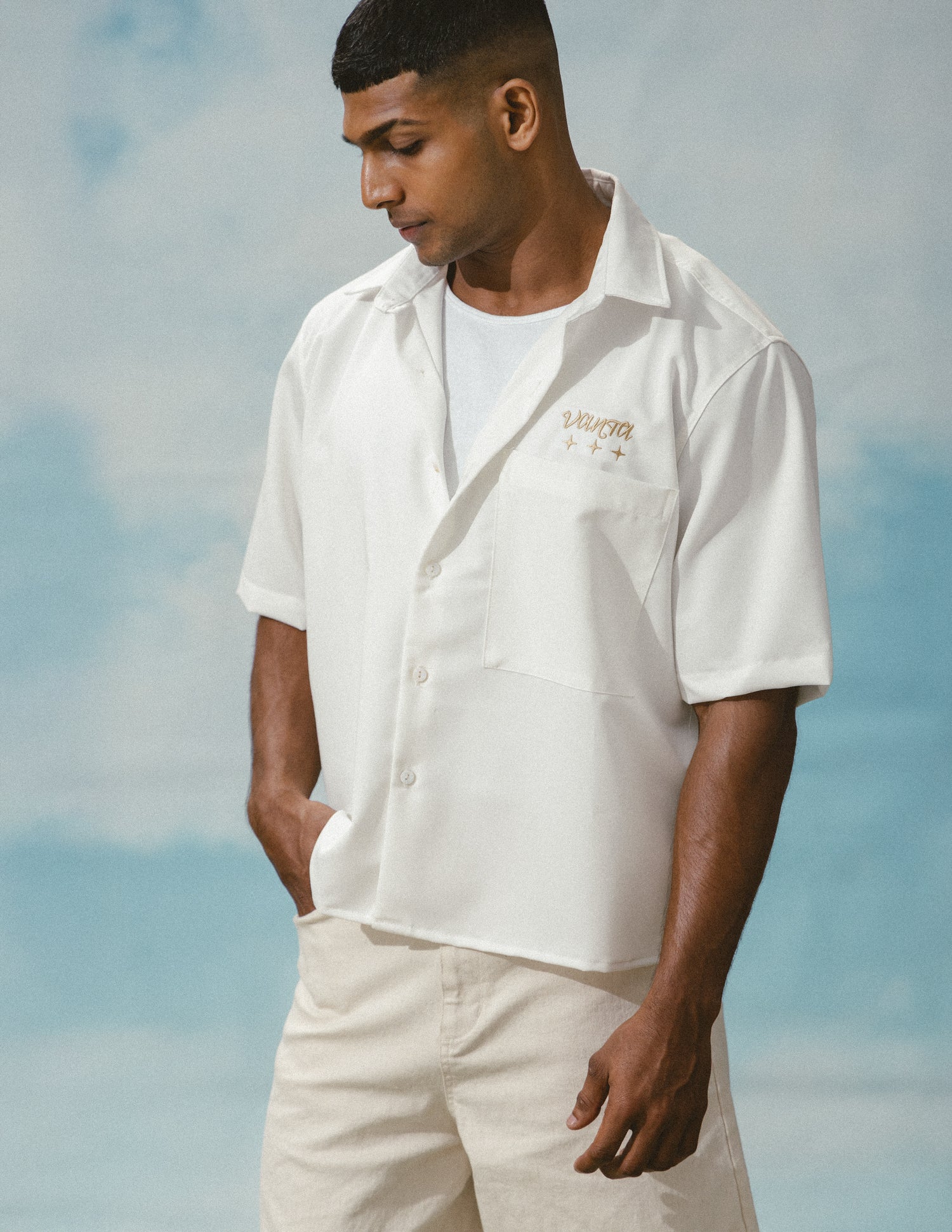Oversized cropped vanta ebroidery shirt - Image 3