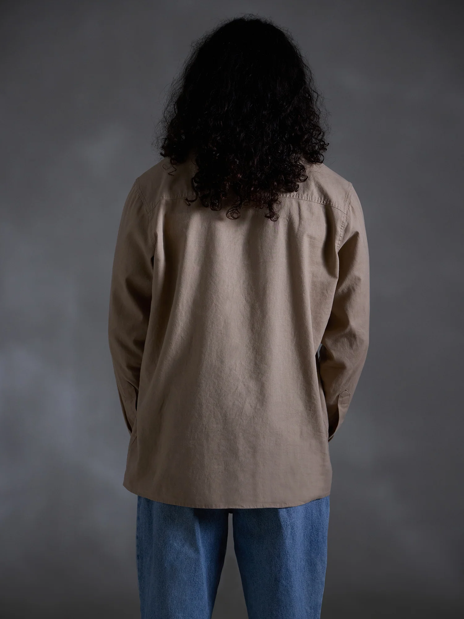 Oversized long sleeve camp collar embroidery shirt - Image 4