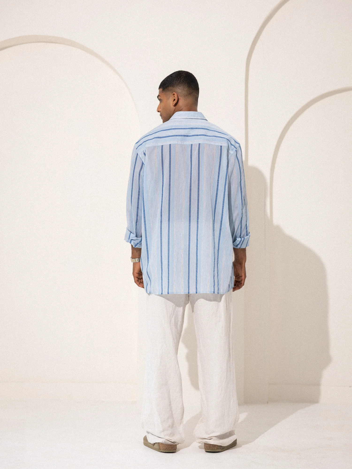 Oversized long sleeve collar tacked shirt - Image 3