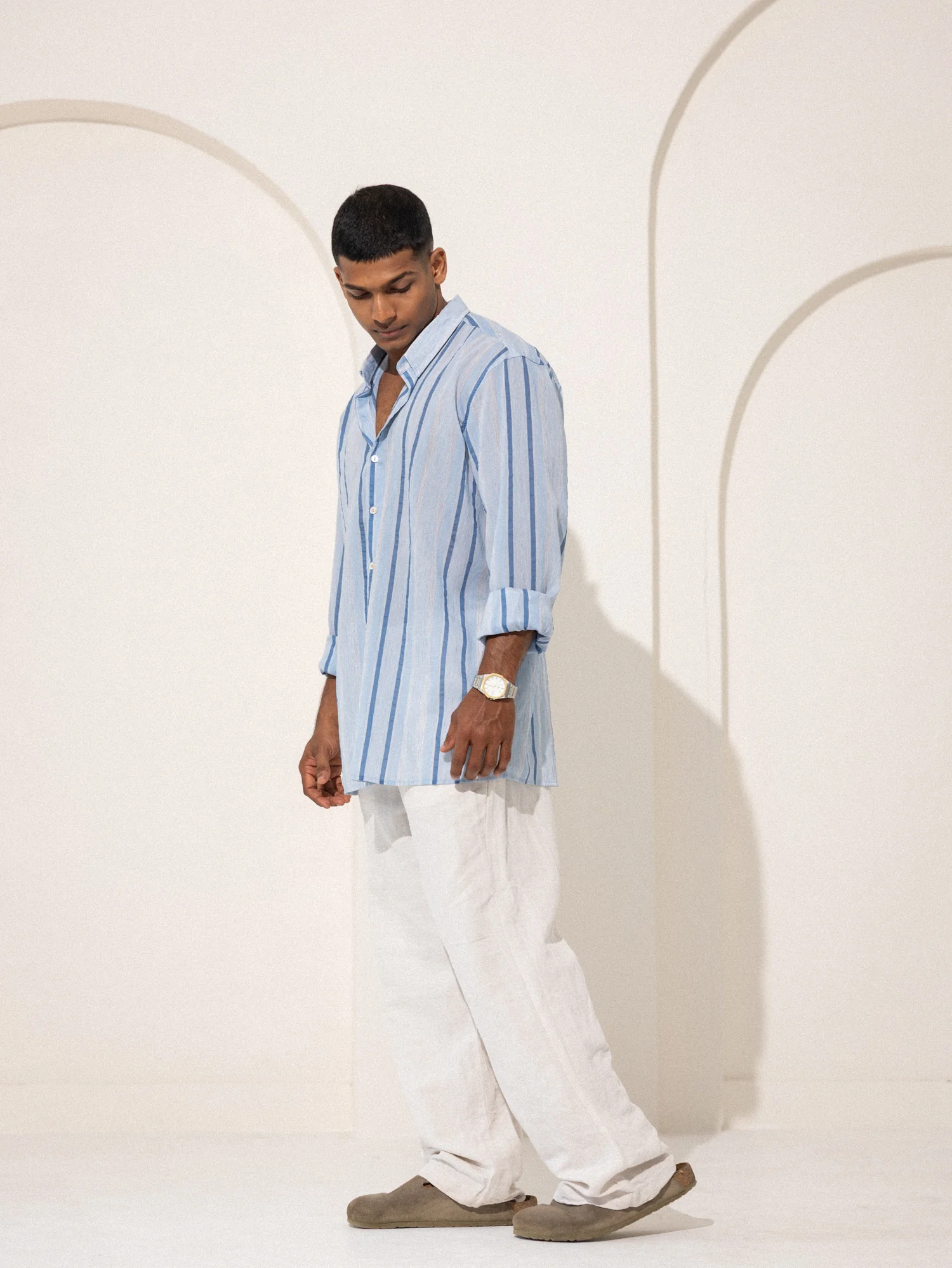 Oversized long sleeve collar tacked shirt - Image 4