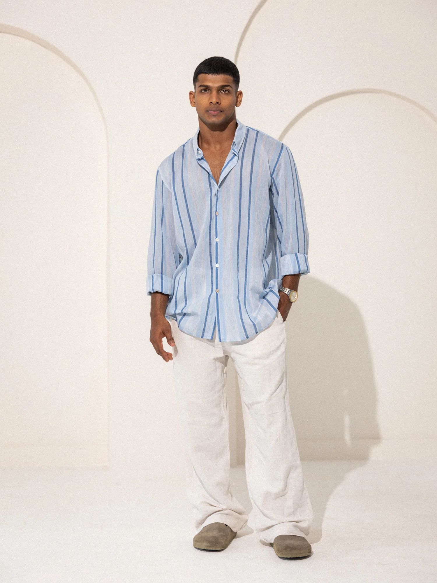 Oversized long sleeve collar tacked shirt - Image 5