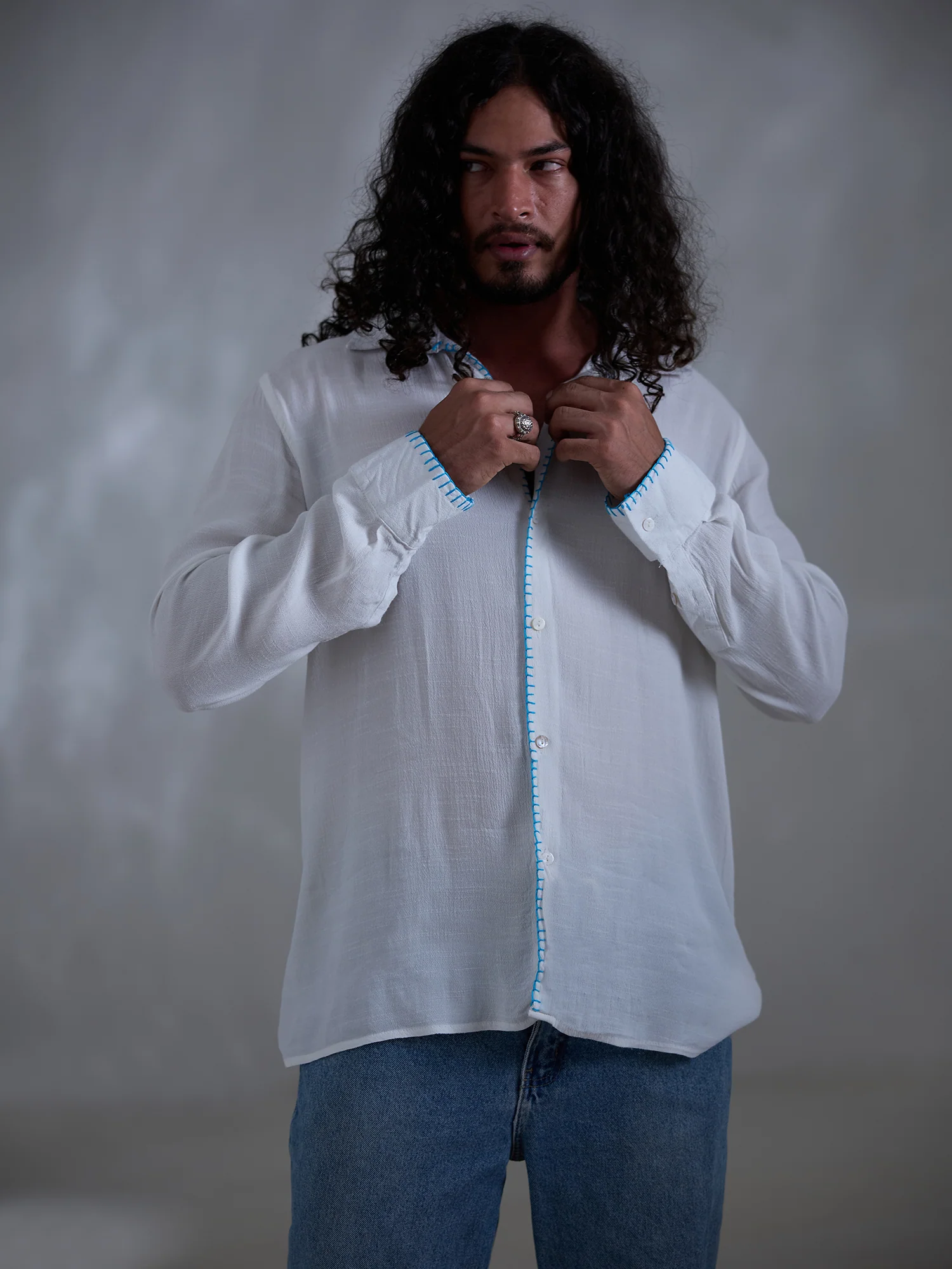 Oversized long sleeve embroidery shirt - Image 2