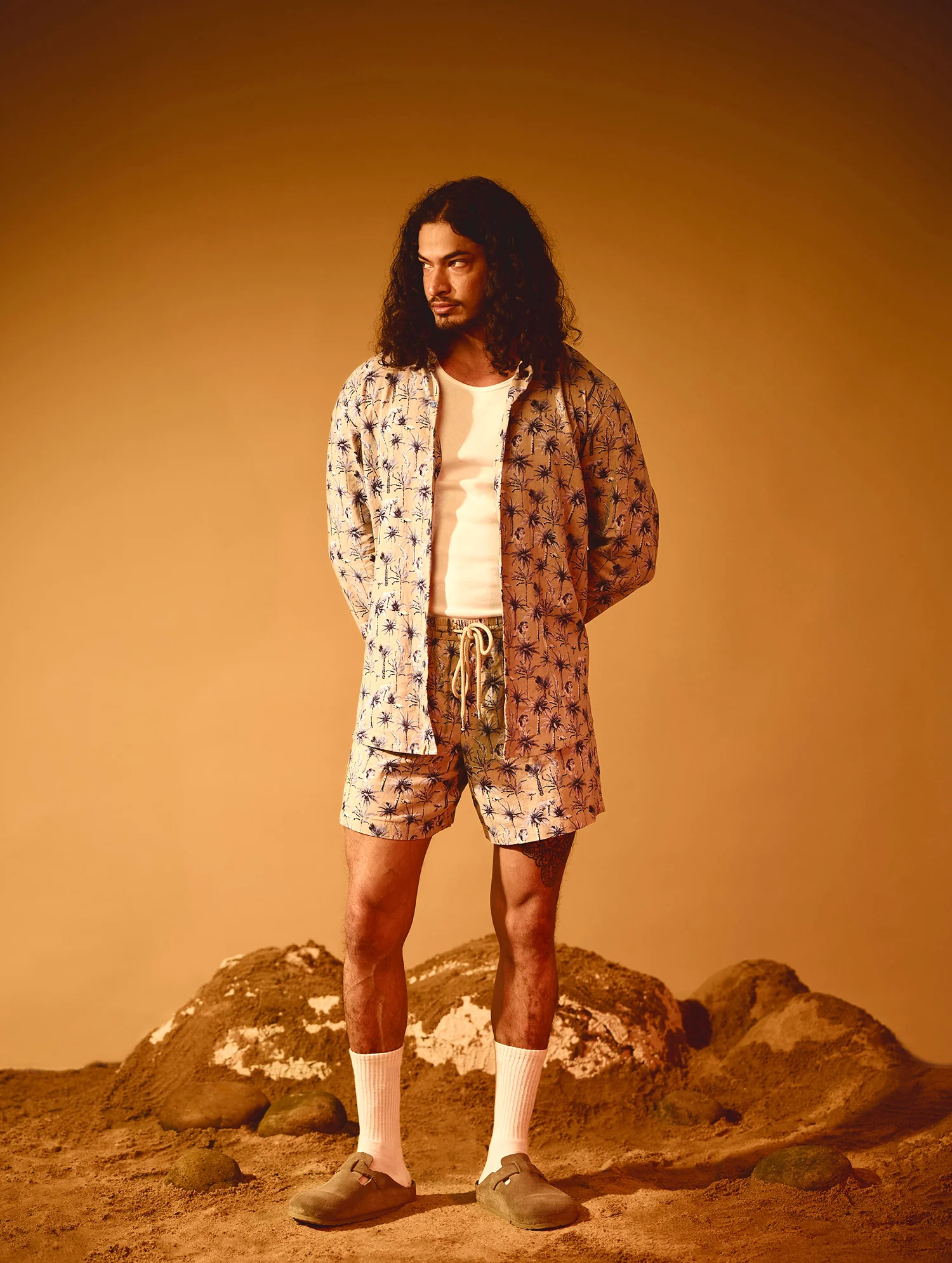 Printed Oversized Regular Collar Long Sleeve Shirt - Image 2