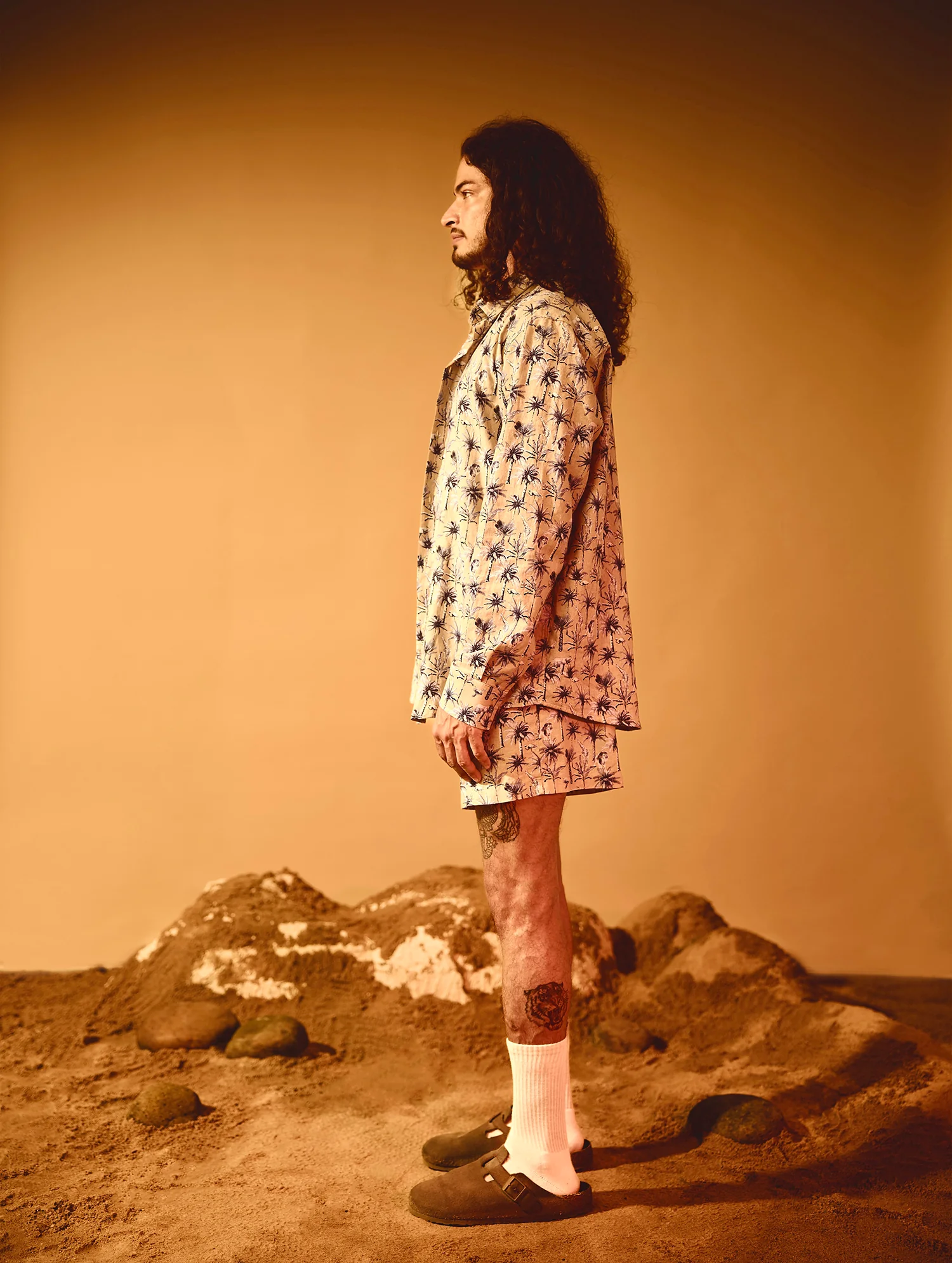 Printed Oversized Regular Collar Long Sleeve Shirt - Image 3