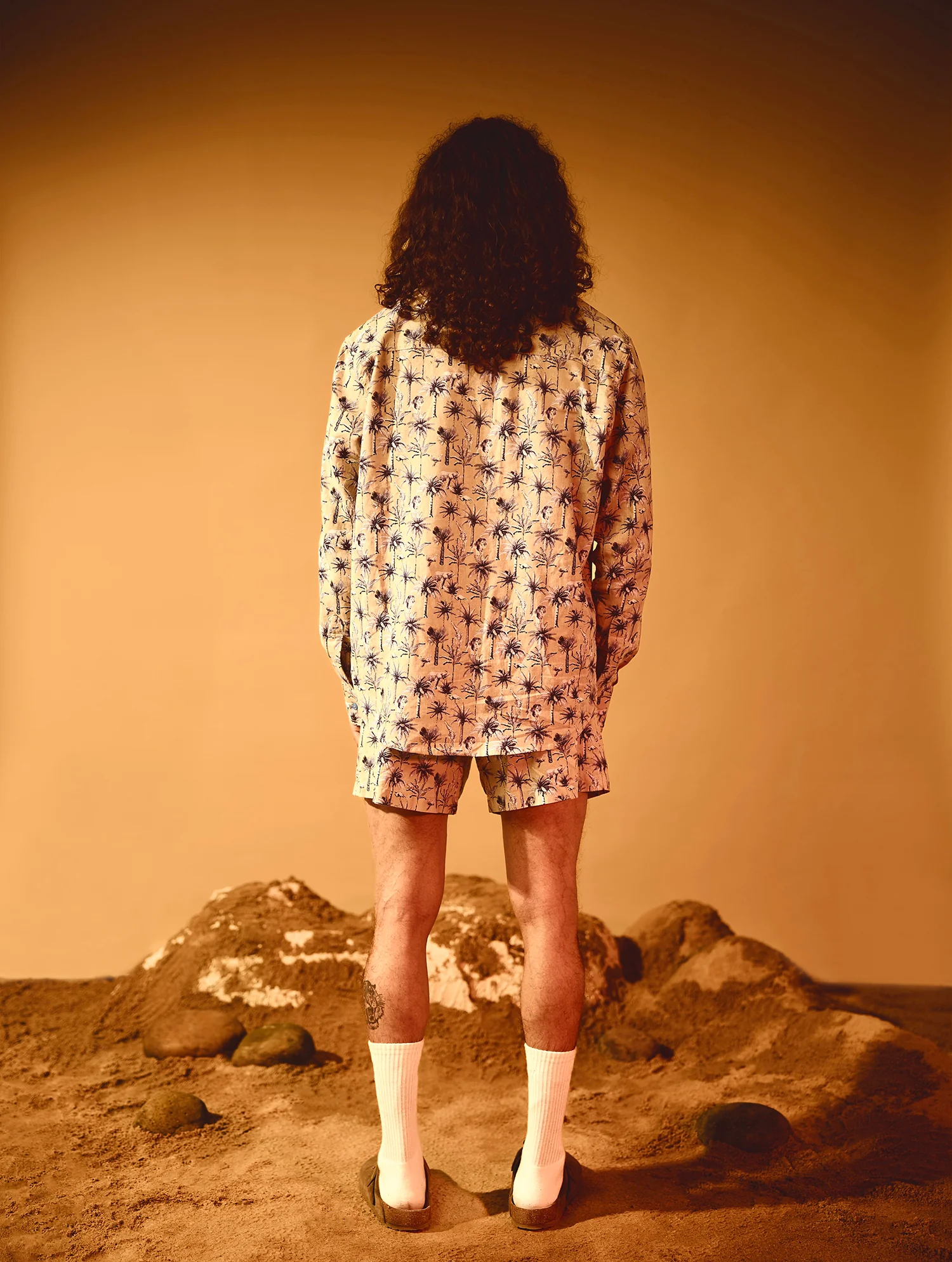 Printed Oversized Regular Collar Long Sleeve Shirt - Image 4