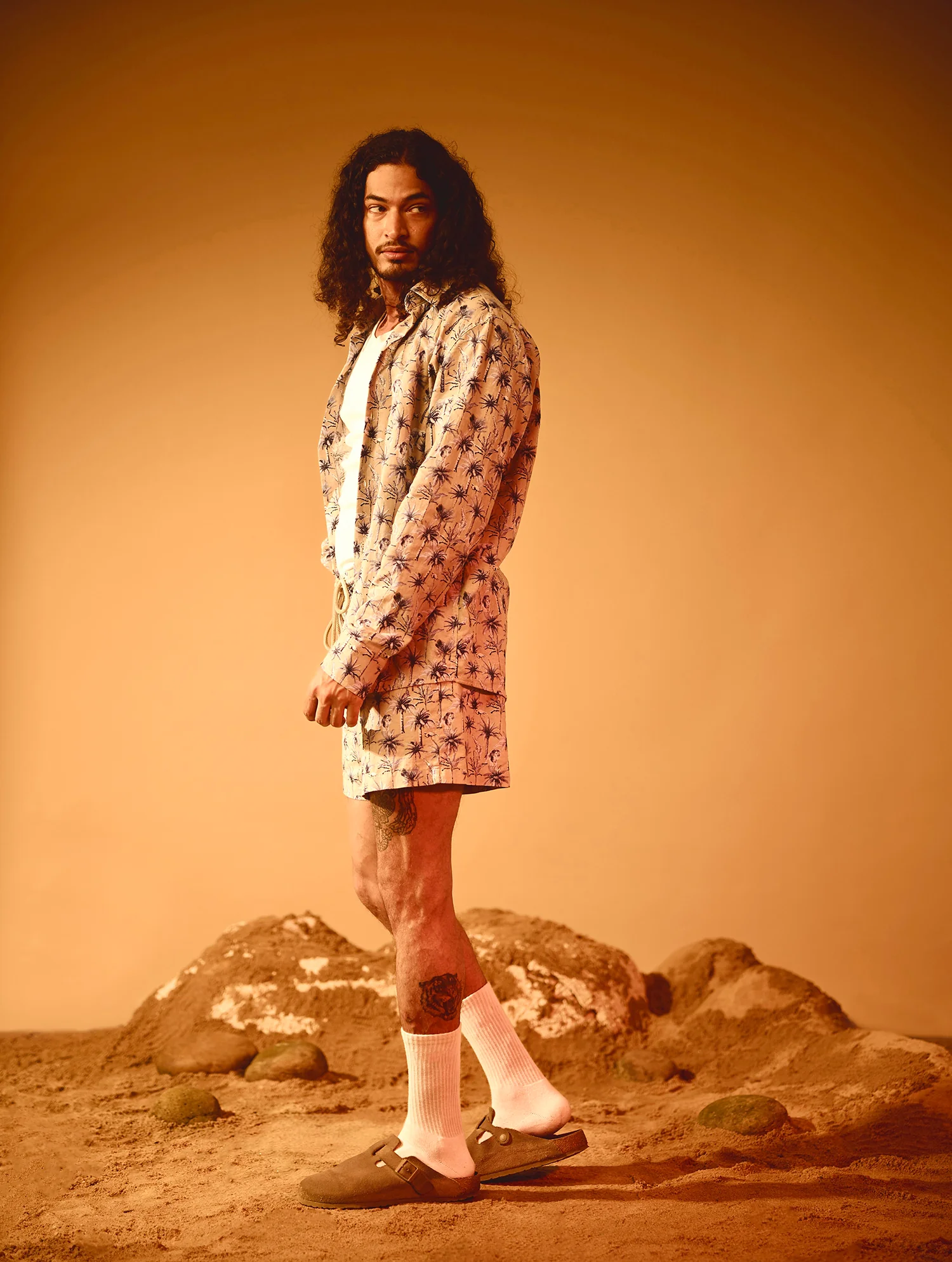 Printed Oversized Regular Collar Long Sleeve Shirt - Image 5