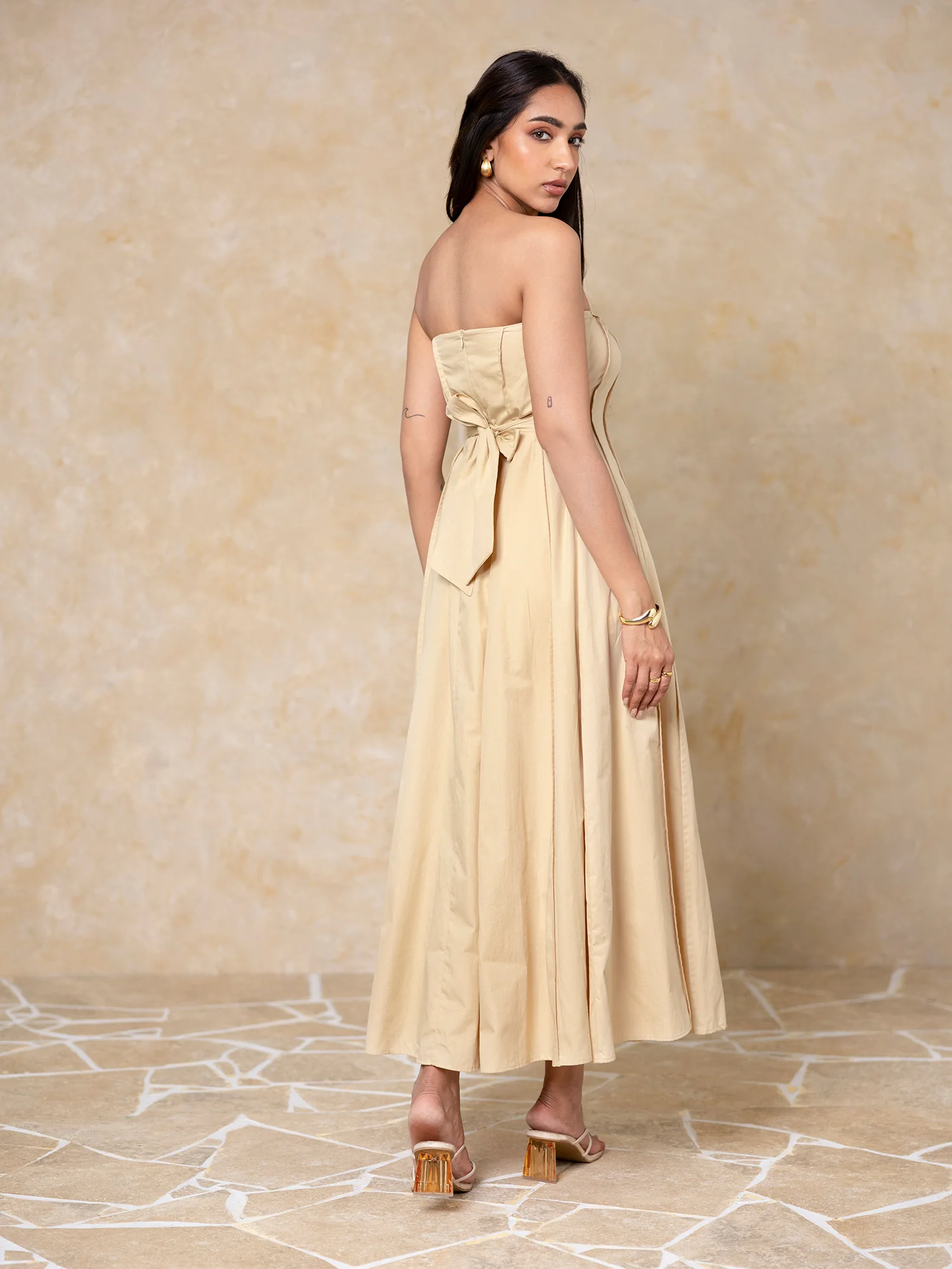 Panel Detail Tube Midi Dress - Image 3