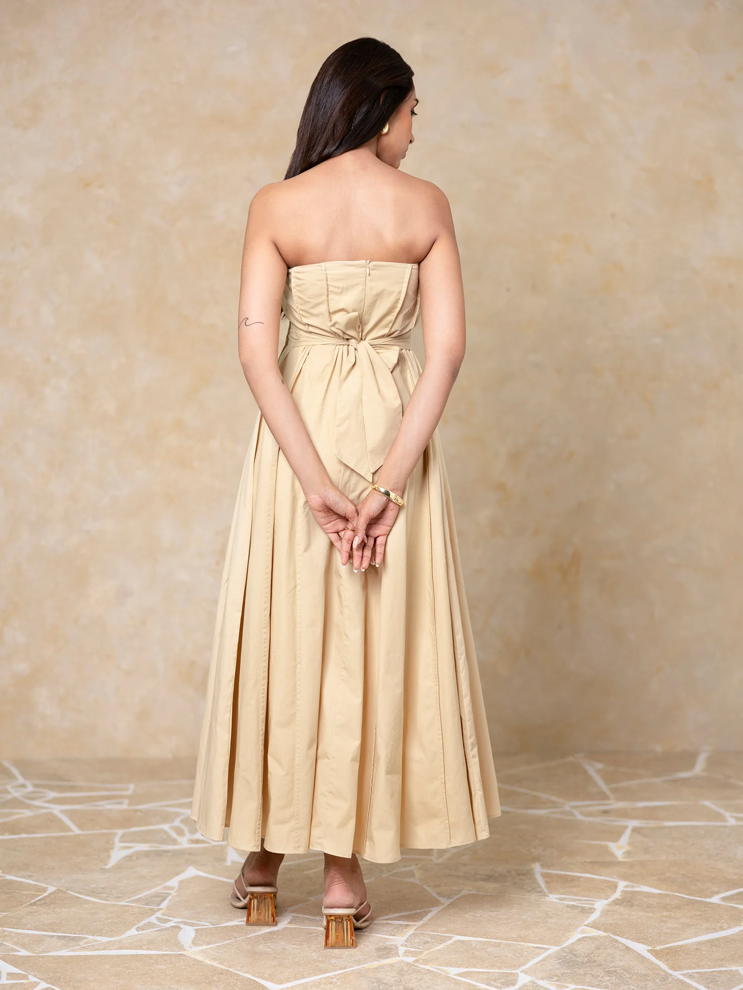 Panel Detail Tube Midi Dress - Image 4