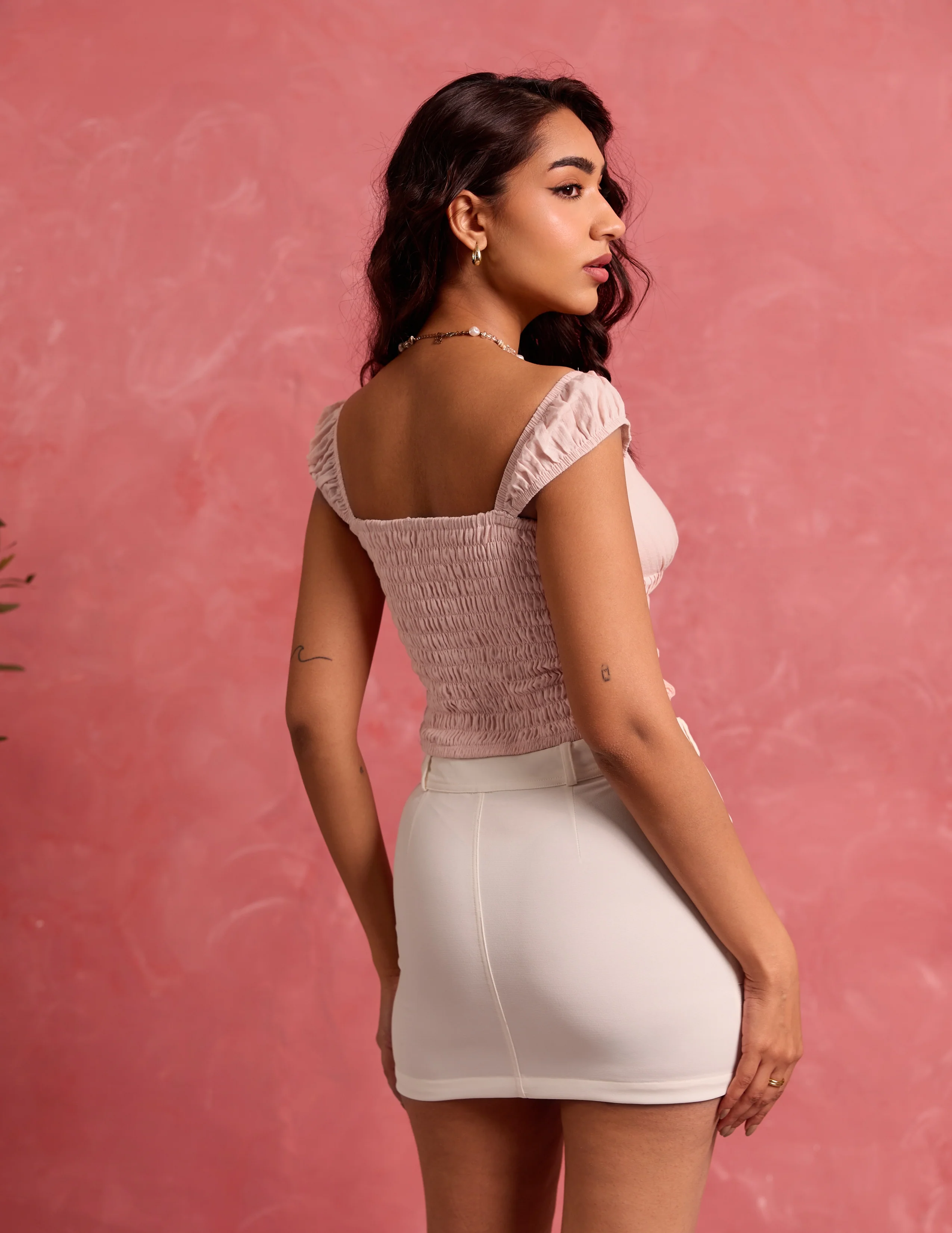 Pintuck Detail Bustier Top - Image 3