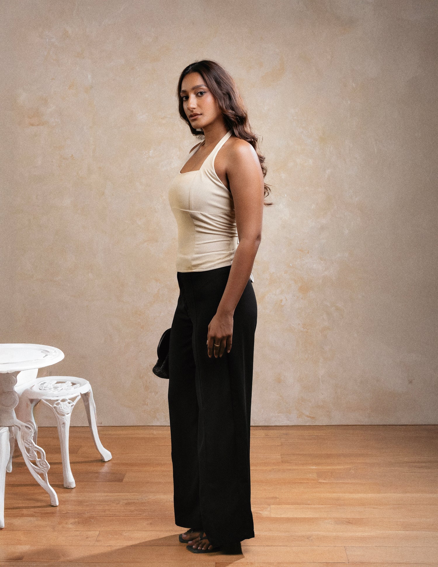 Pintuck Detail Wide Leg Pant - Image 4