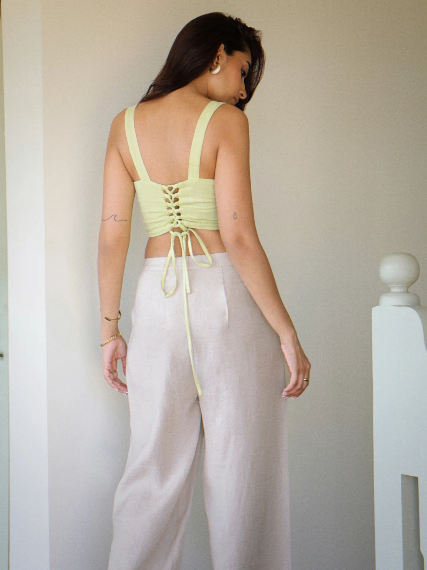 Pleat Detail Wide Leg Pant - Image 5