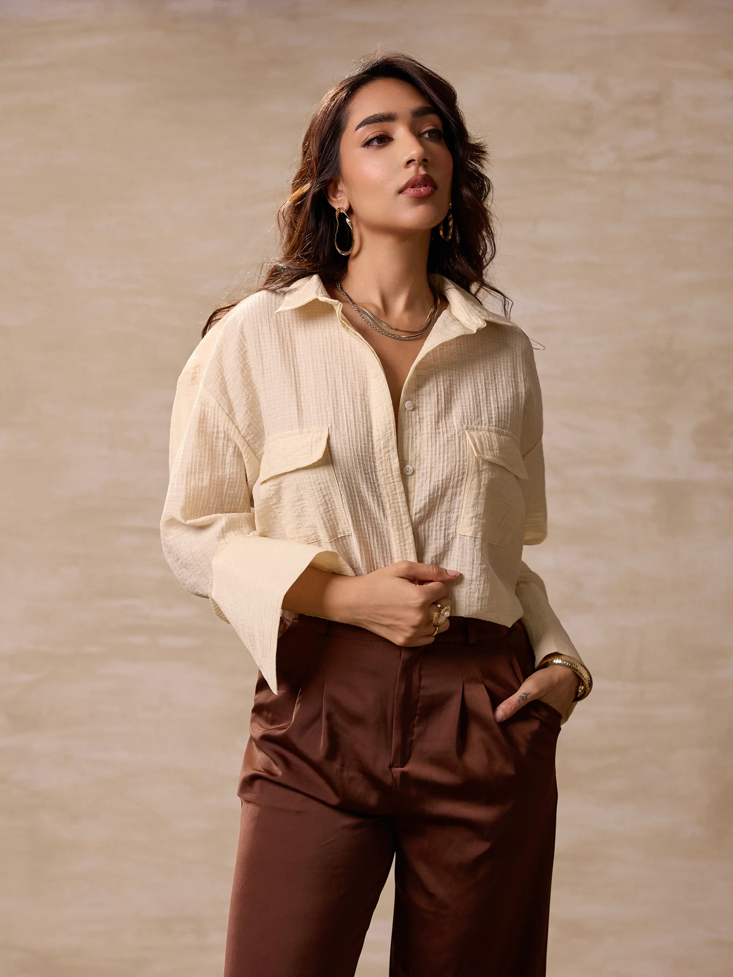 Pocket Detailed Loose Fit Top