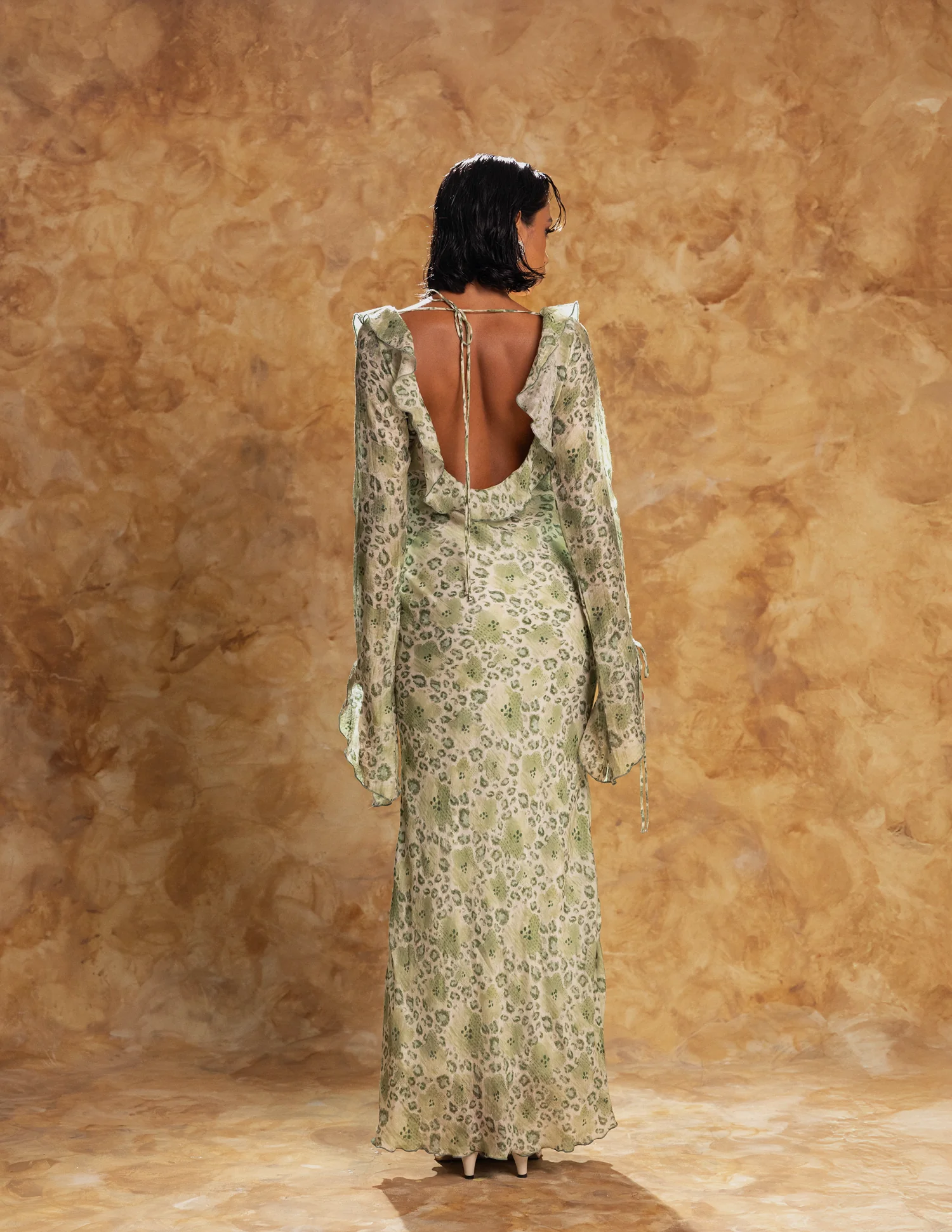 Printed Bias Maxi Dress - Image 3