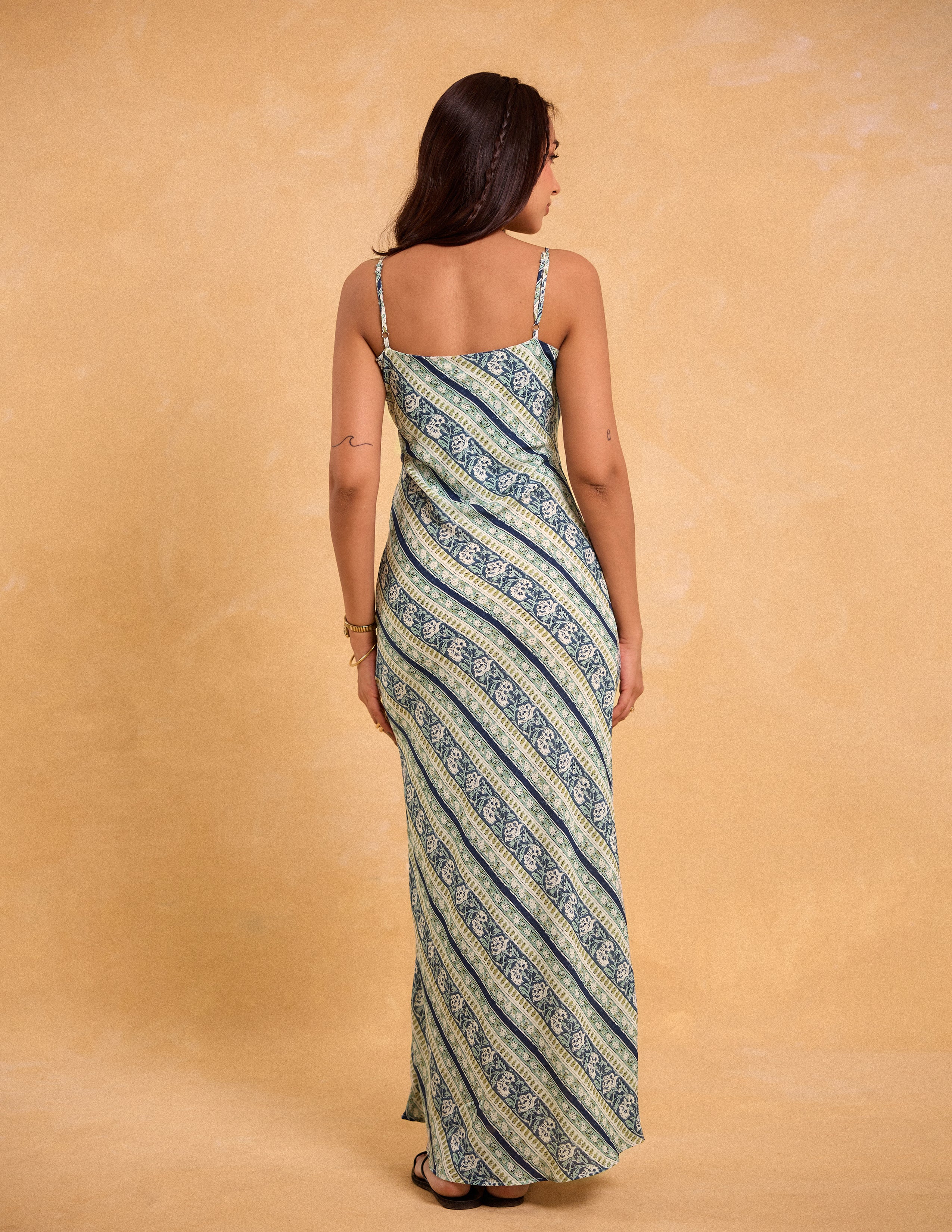 Printed Bias Maxi Dress - Image 3