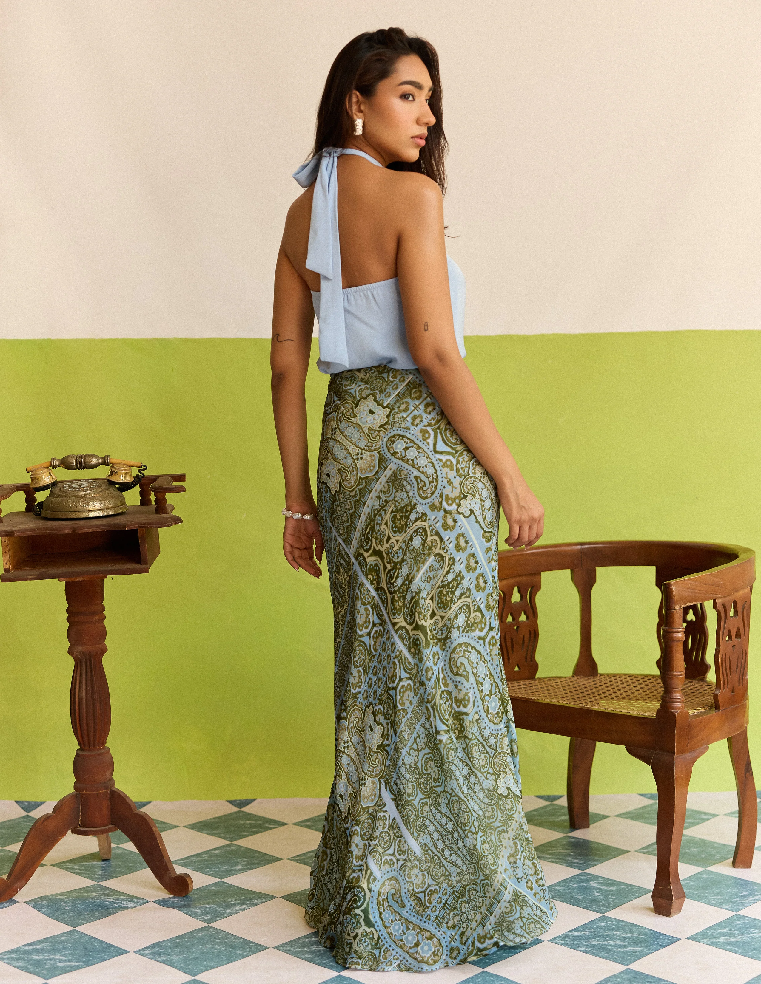 Printed Bias Skirt - Image 3