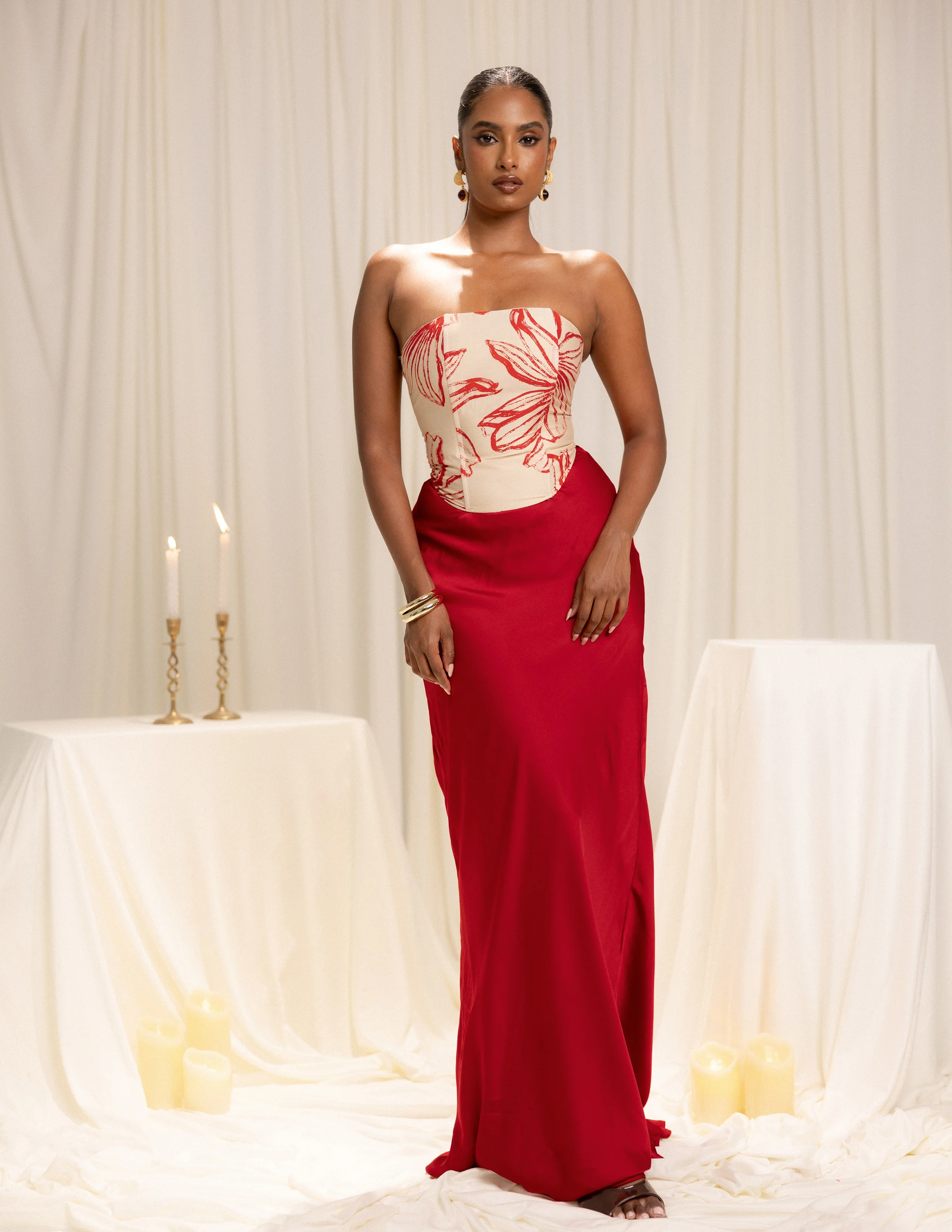 Printed Corset Detailed Sleeveless Top - Image 4