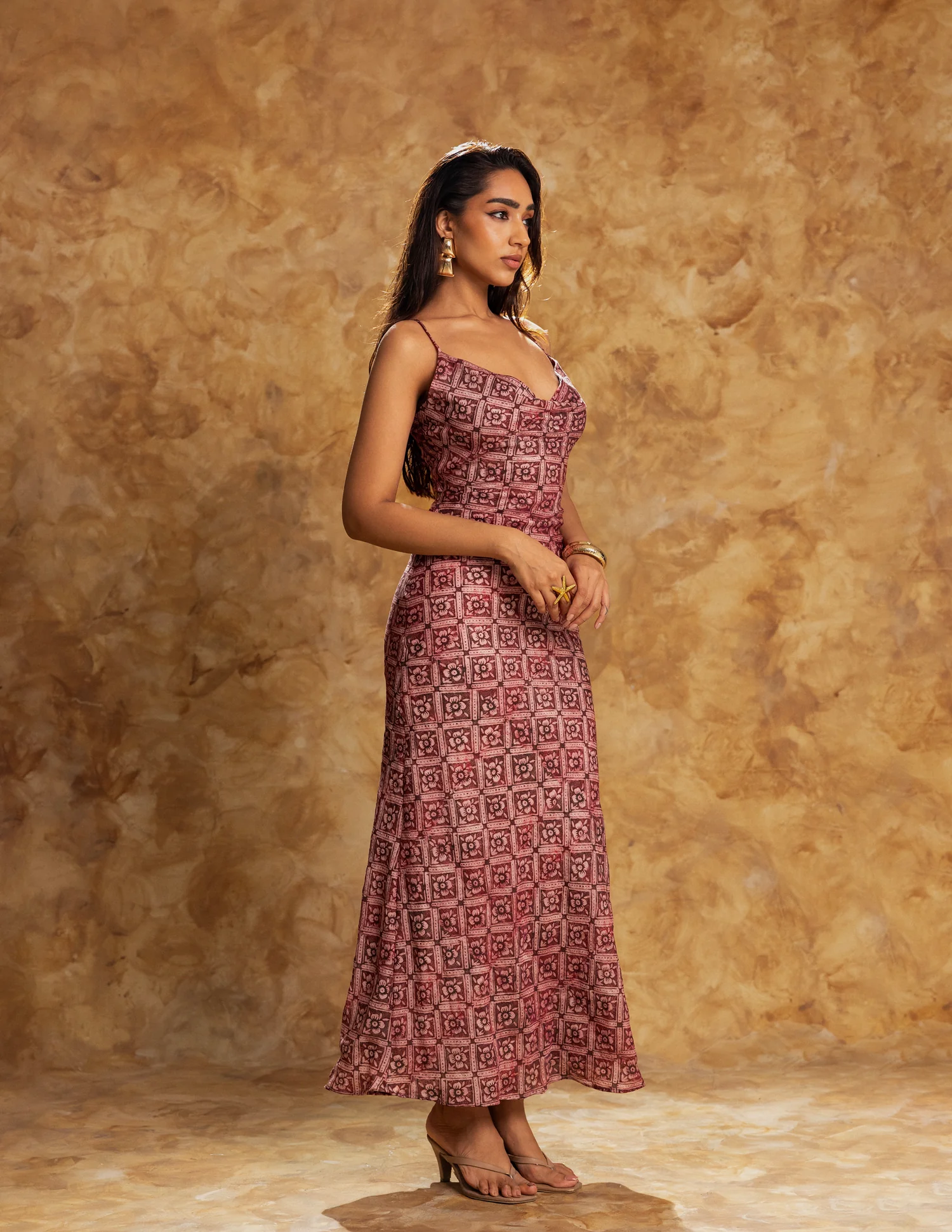Printed Cowl Neck Dress - Image 4