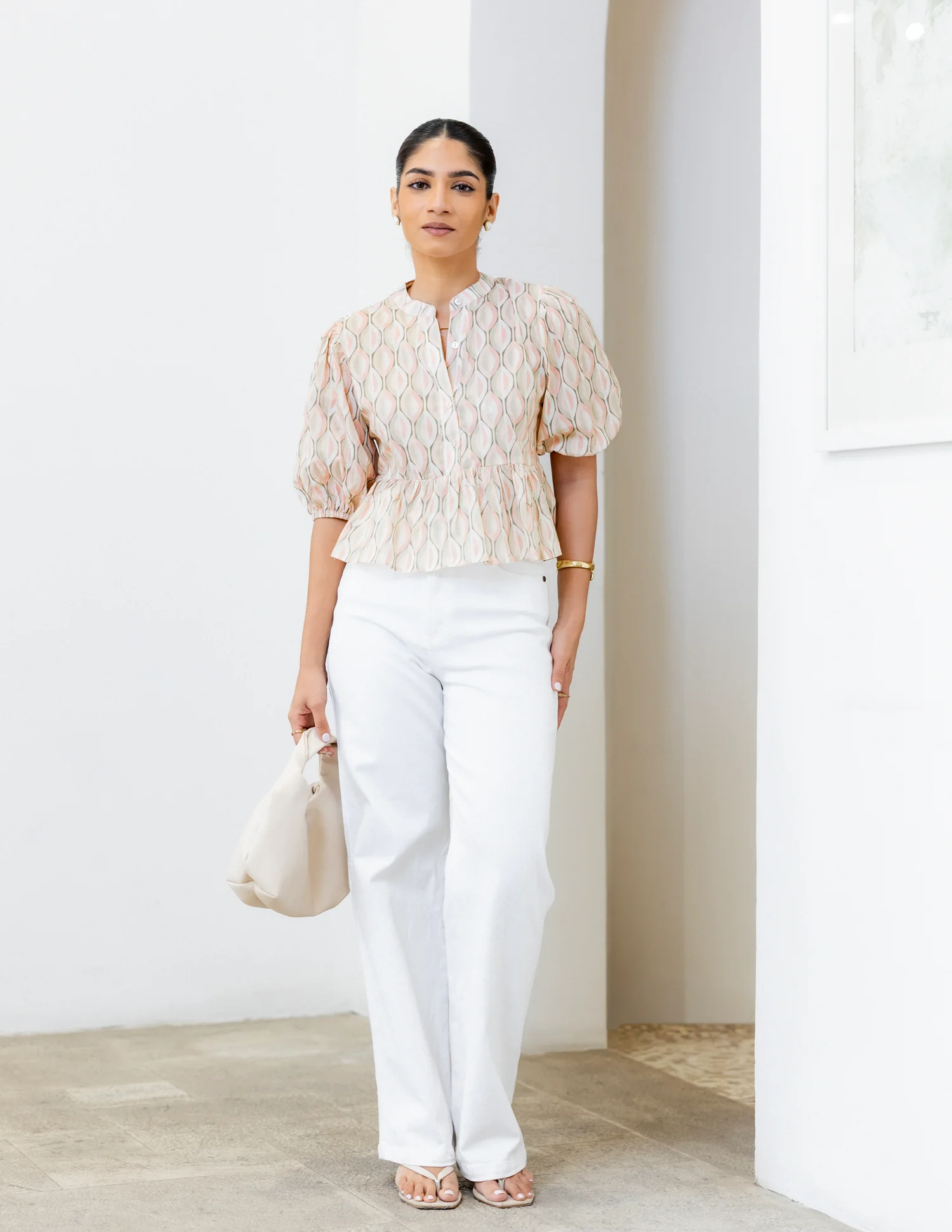 Puff Sleeve Peplum Top