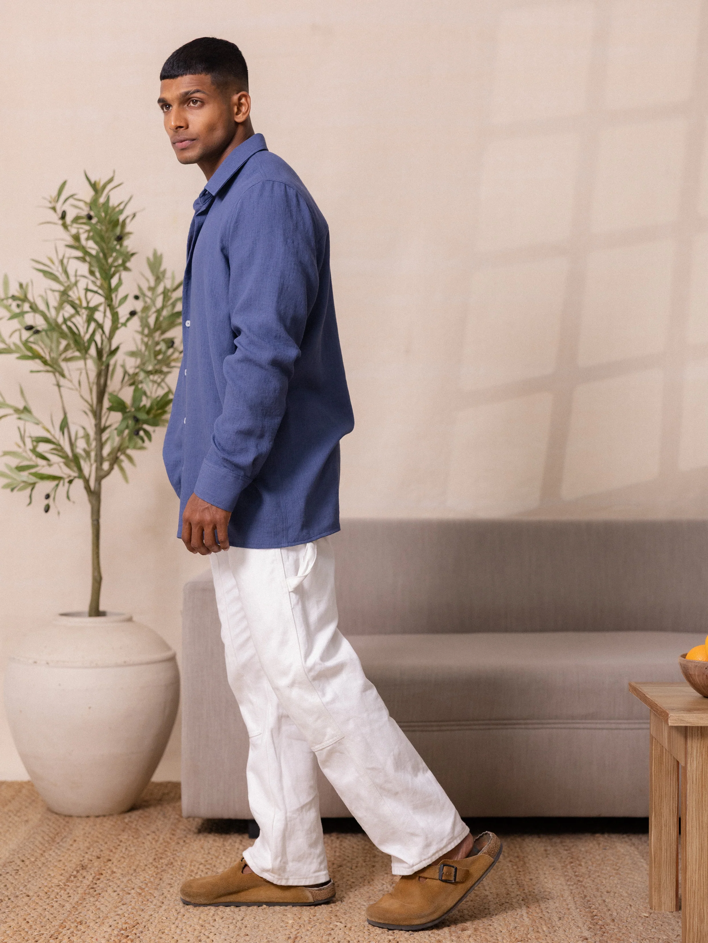 Regular collar oversized long sleeve shirt - Image 4