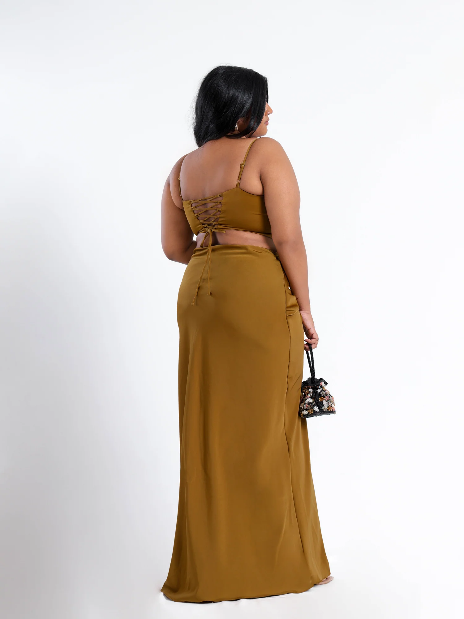 Ring Detailed Satin Corset Top - Image 3
