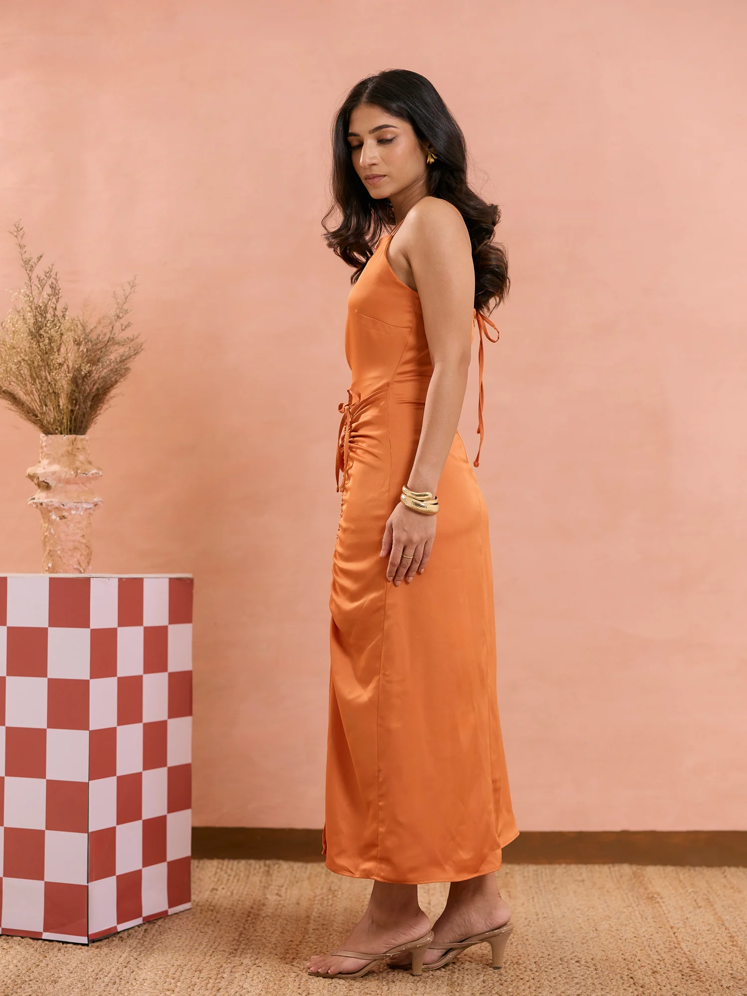 Ruched Detail Midi Dress - Image 3