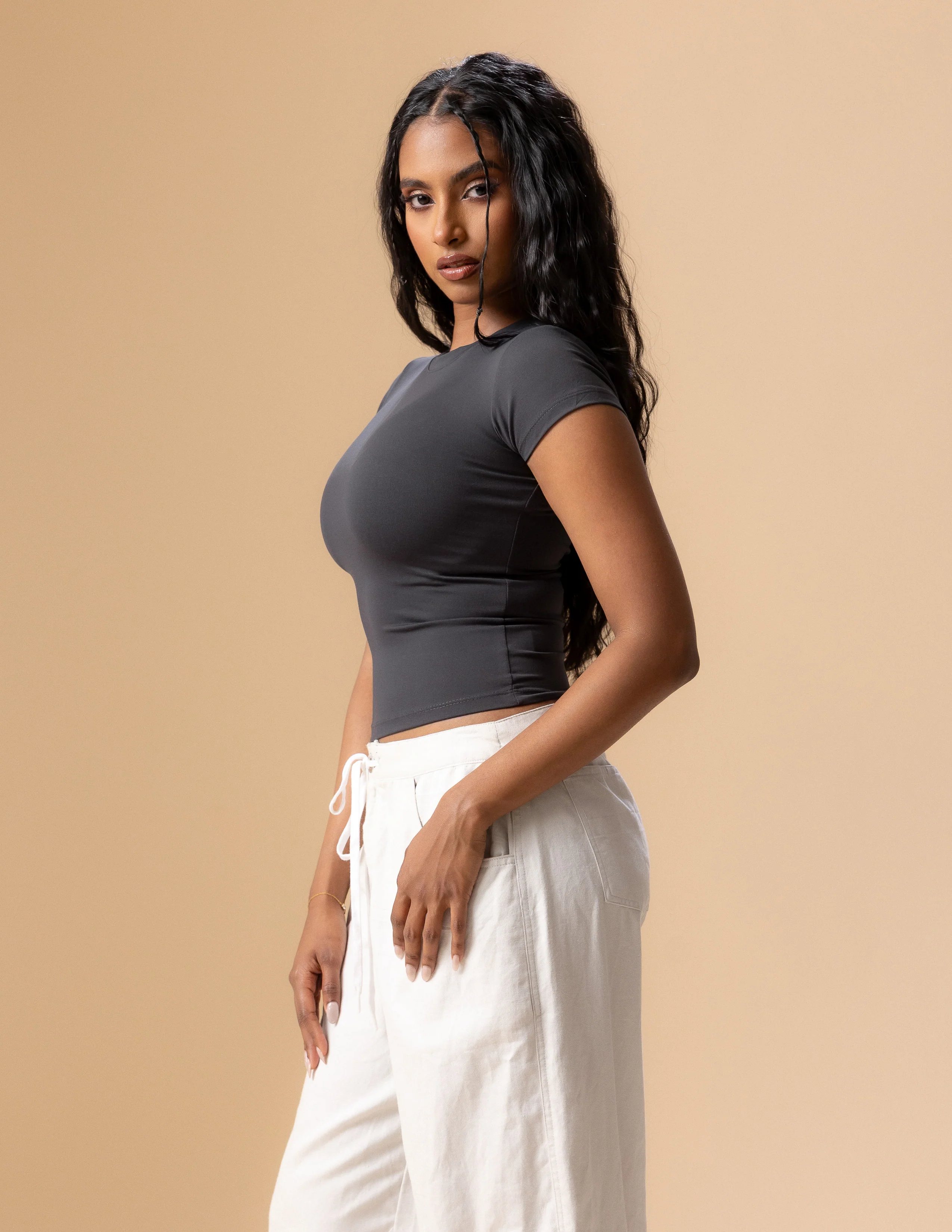Rue High Neck Fitted Top - Image 3