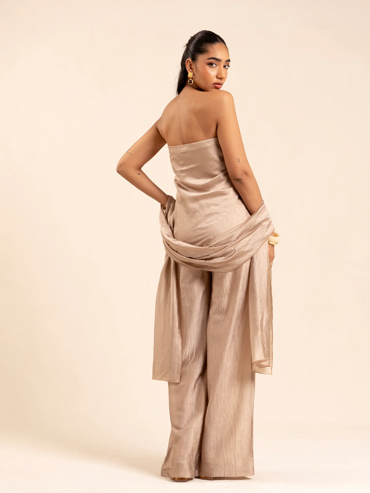 Shawl Detailed Tube Top - Image 2