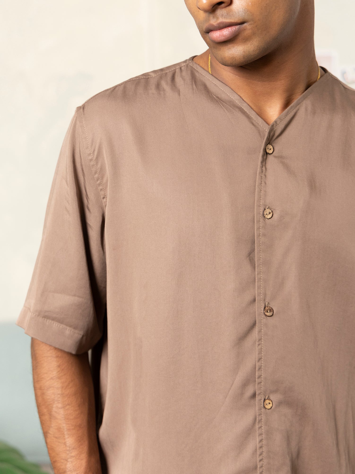 Short sleeve baseball collar shirt - Image 3