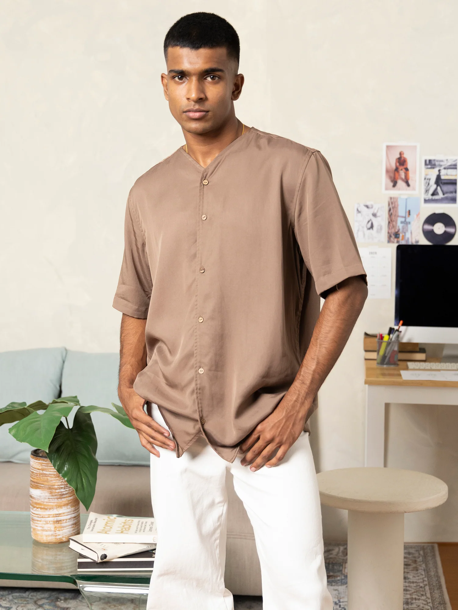 Short sleeve baseball collar shirt - Image 5
