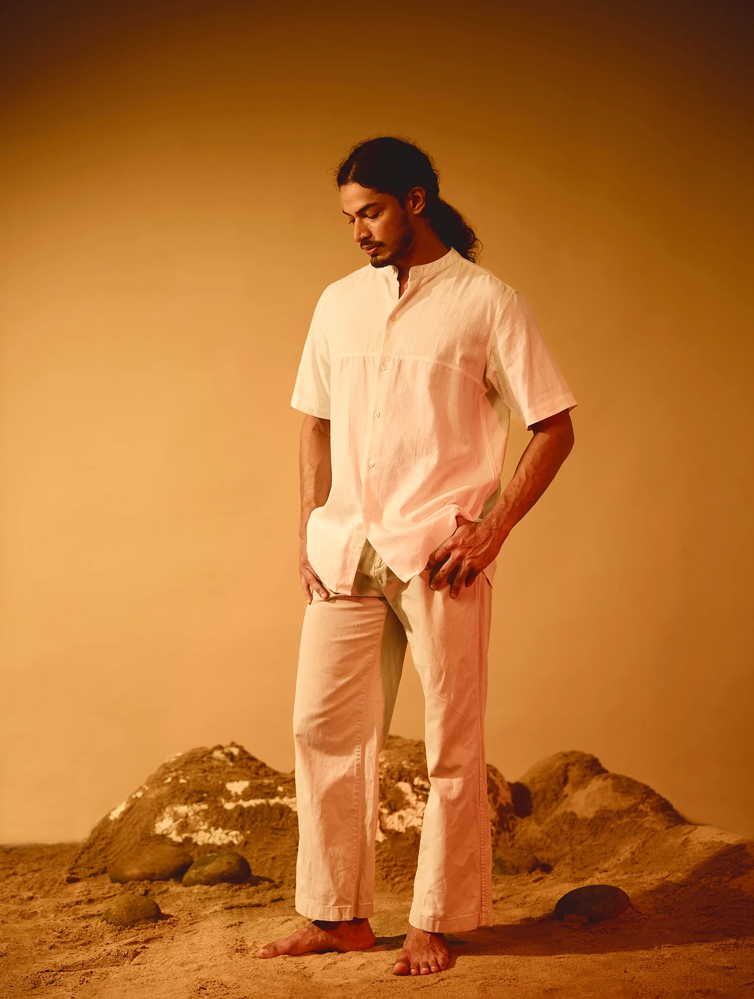 Short Sleeve Cut and Sew Detailed Oversize Shirt - Image 5