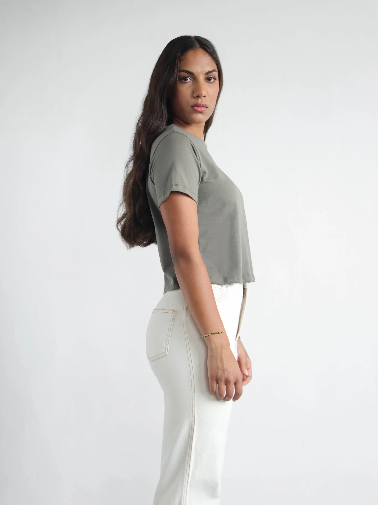 Short Sleeved Crop T Shirt - Image 3