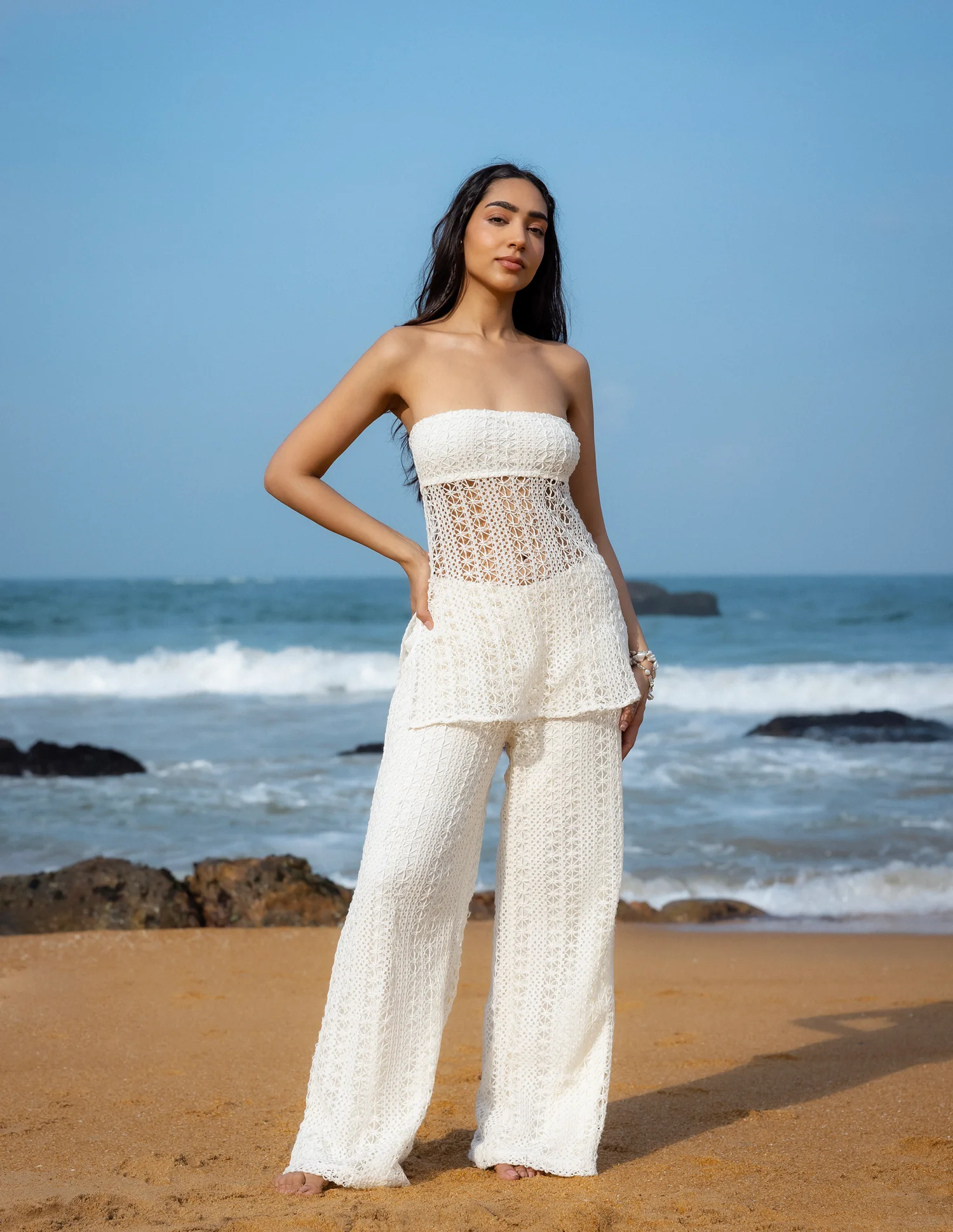 Side Slit Crochet Tube Top - Image 3