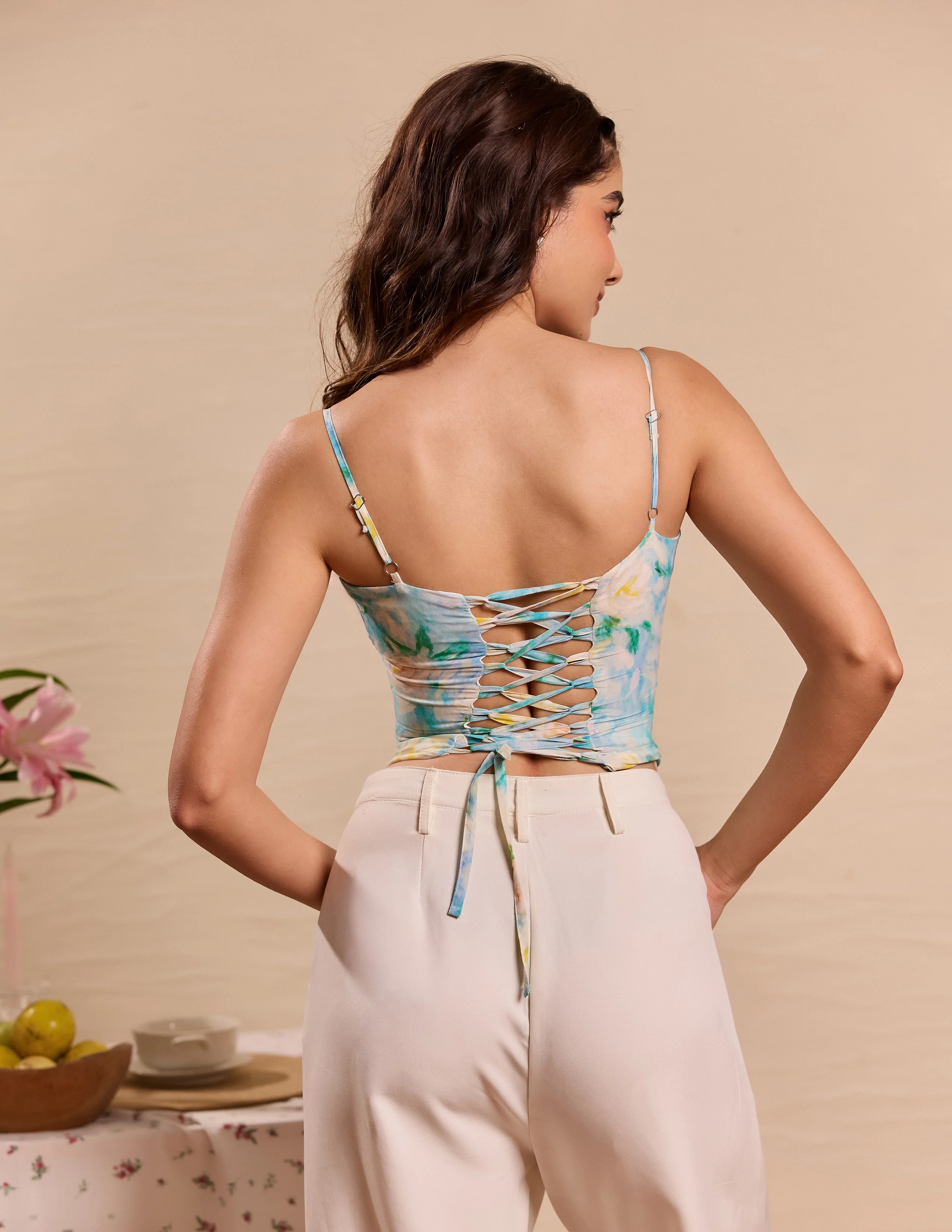 Sleeveless Printed Corset Top - Image 4