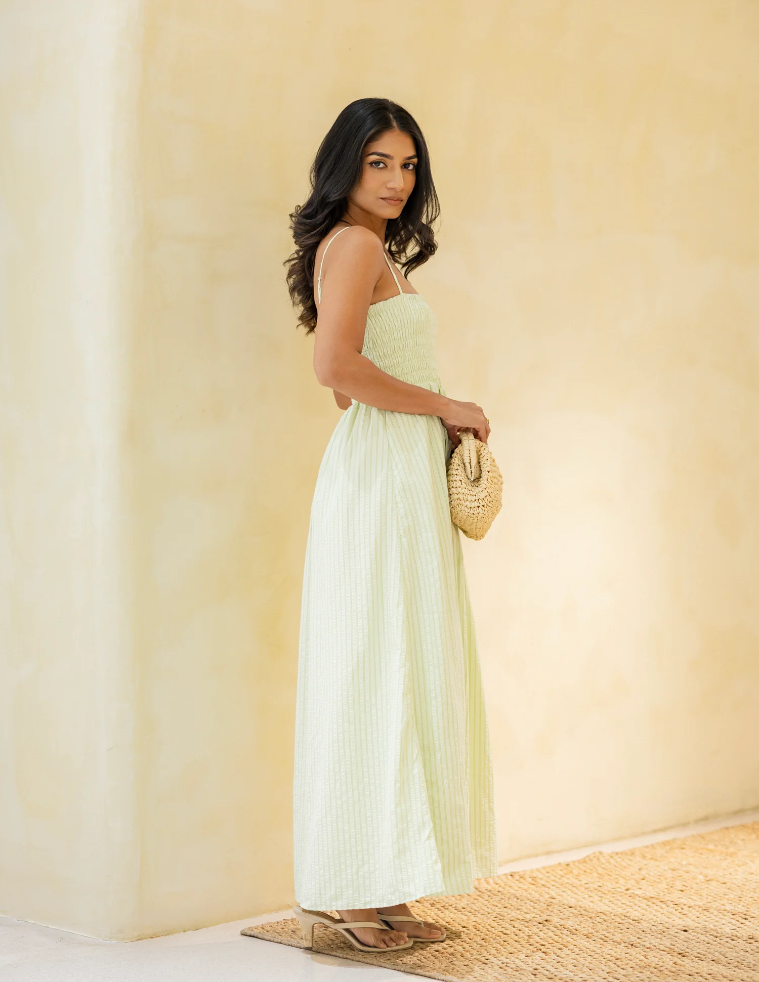 Smocking Detail Maxi Dress - Image 4