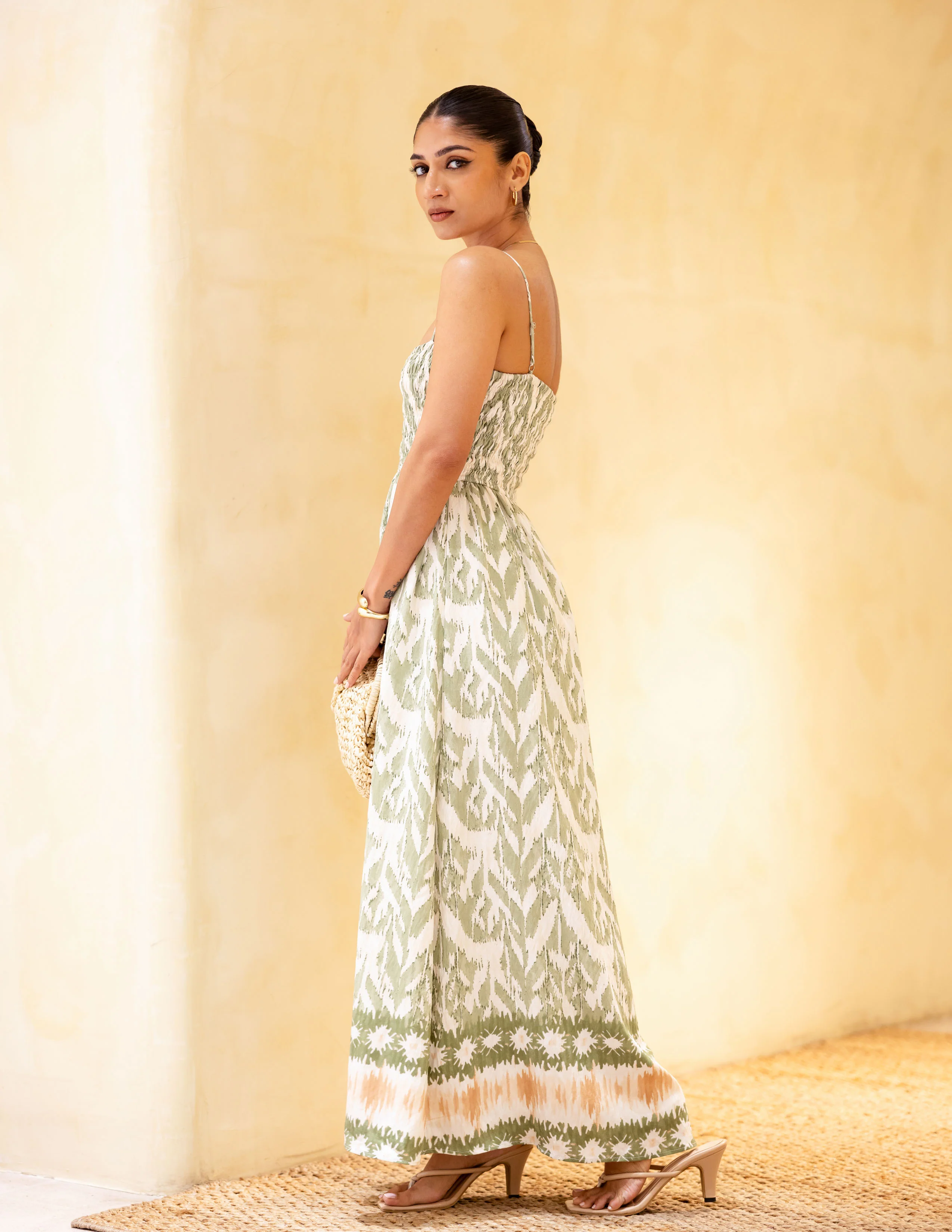 Smocking Detail Maxi Dress - Image 3
