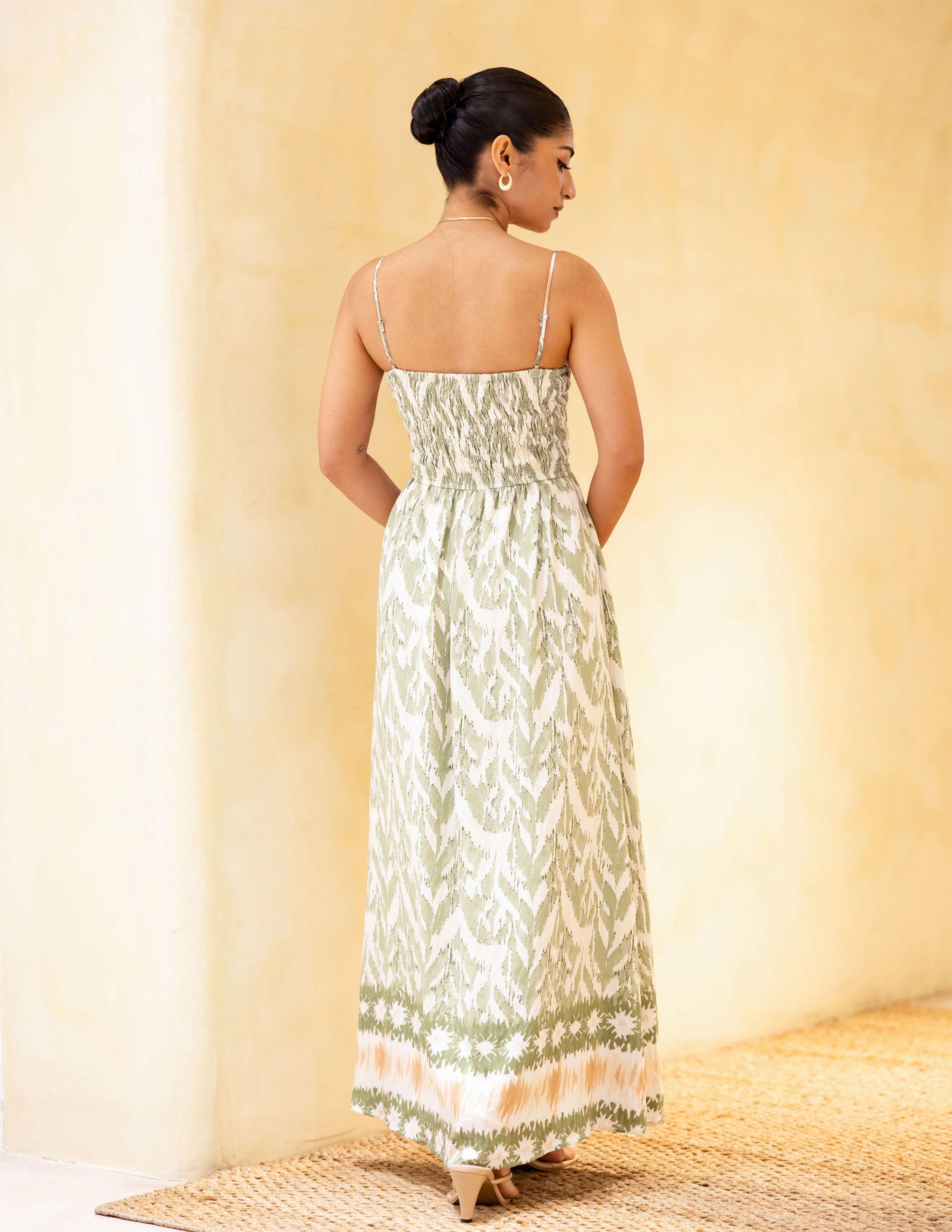 Smocking Detail Maxi Dress - Image 4
