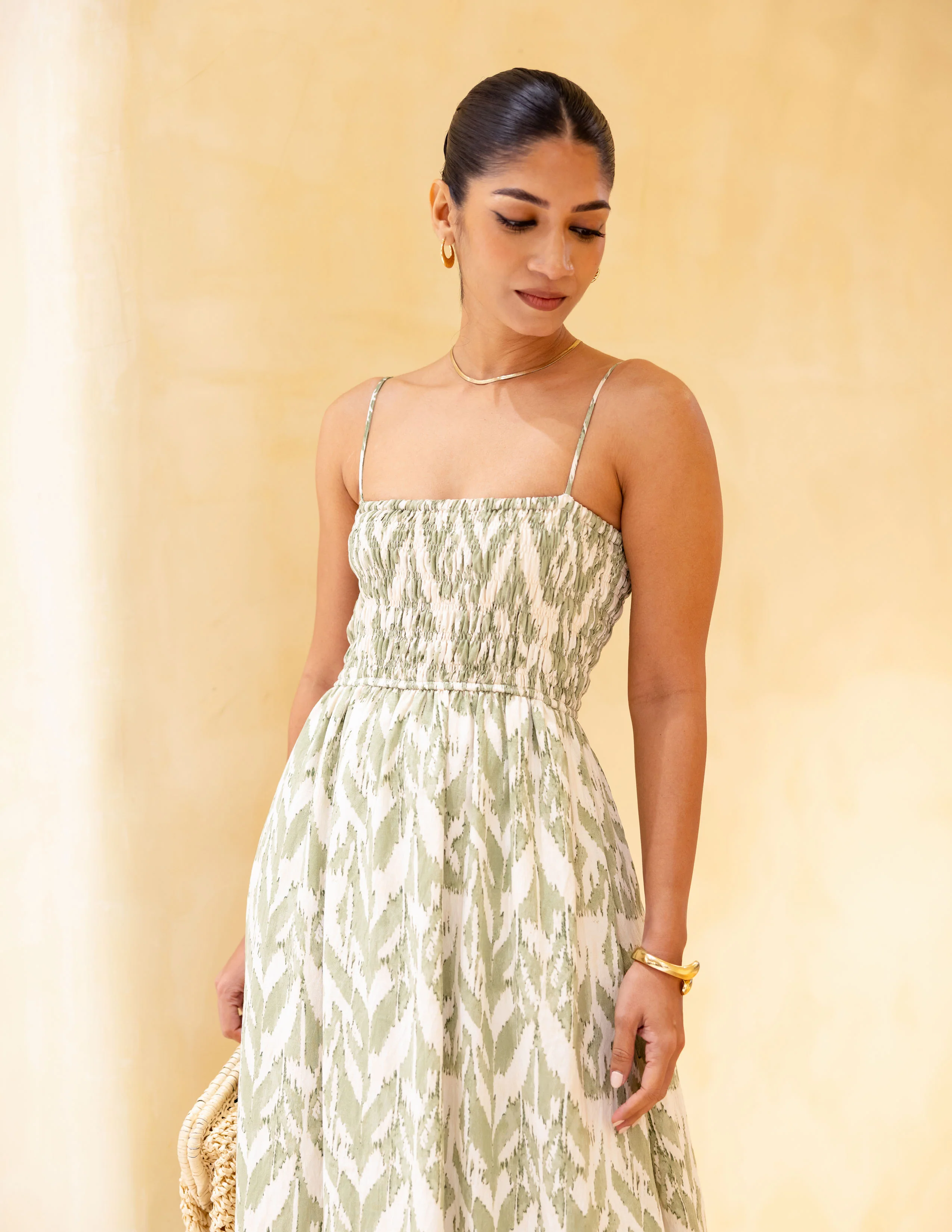 Smocking Detail Maxi Dress - Image 5