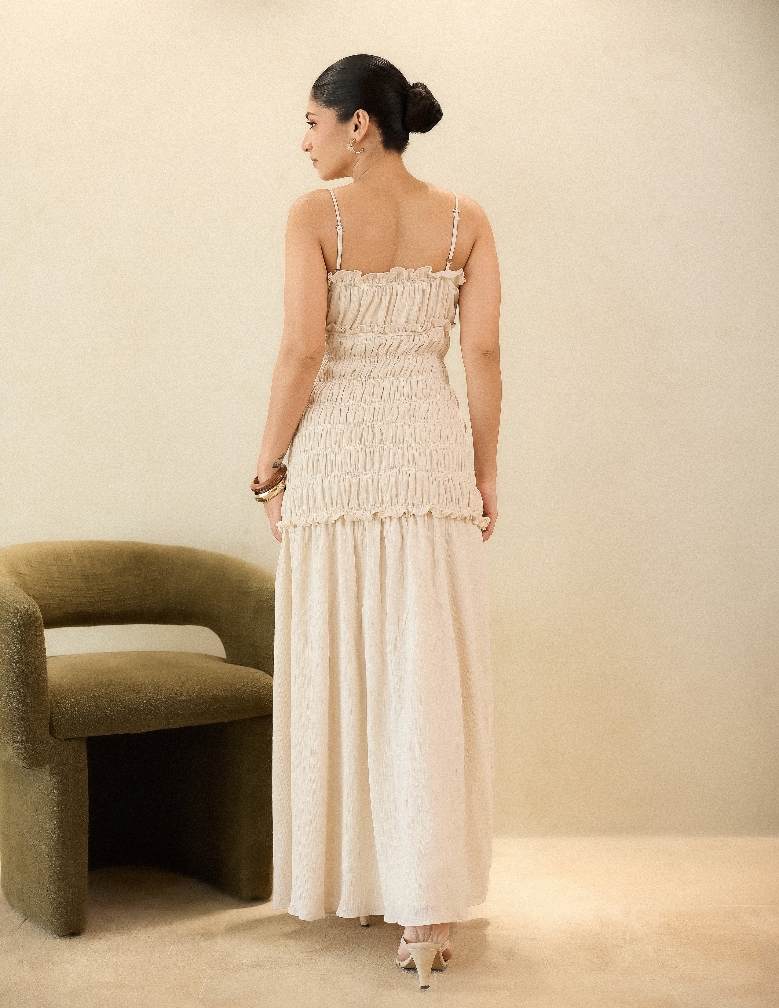 Smocking Detail Maxi Dress - Image 4