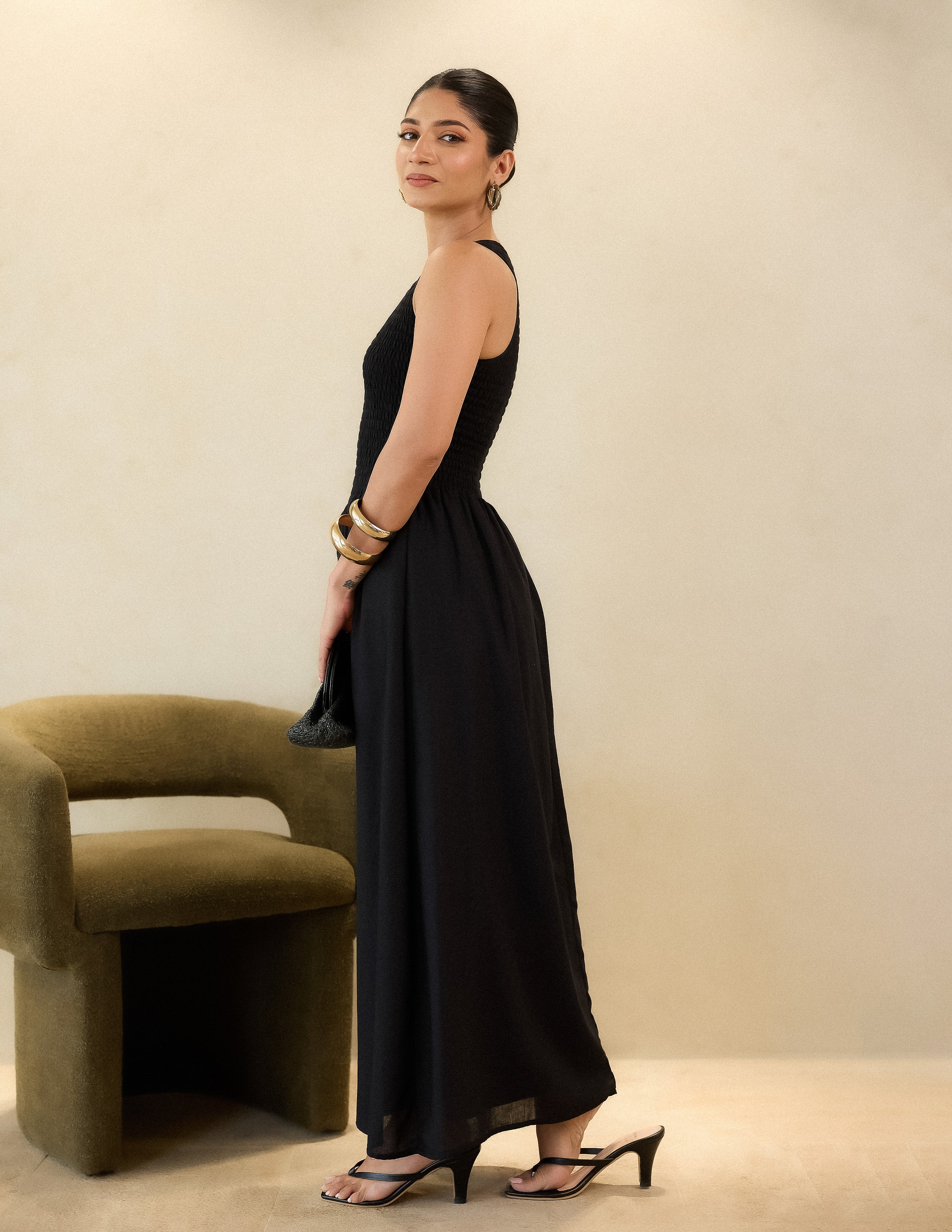Smocking Detail Maxi Dress - Image 3