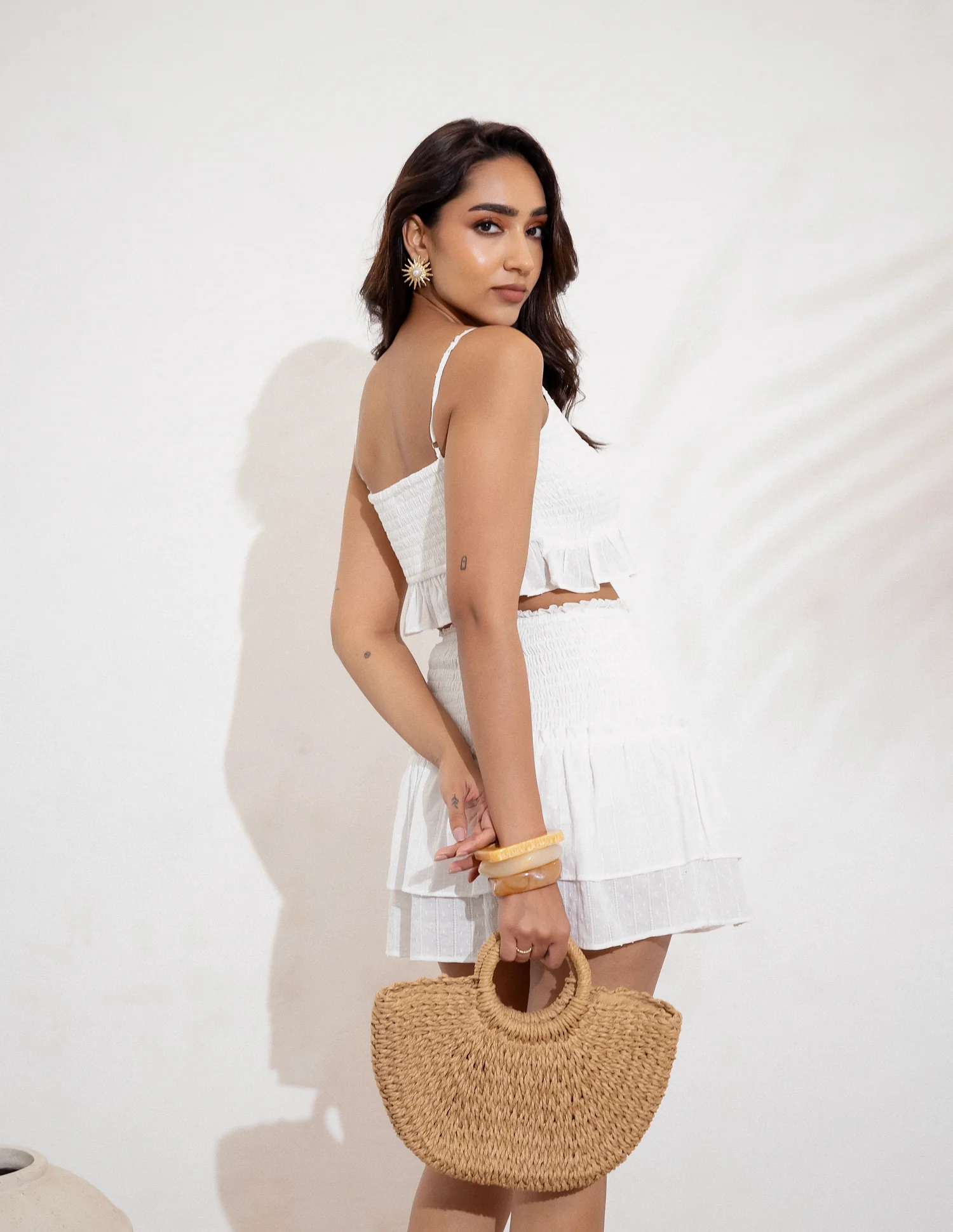 Smocking Detail Mini Skirt - Image 2