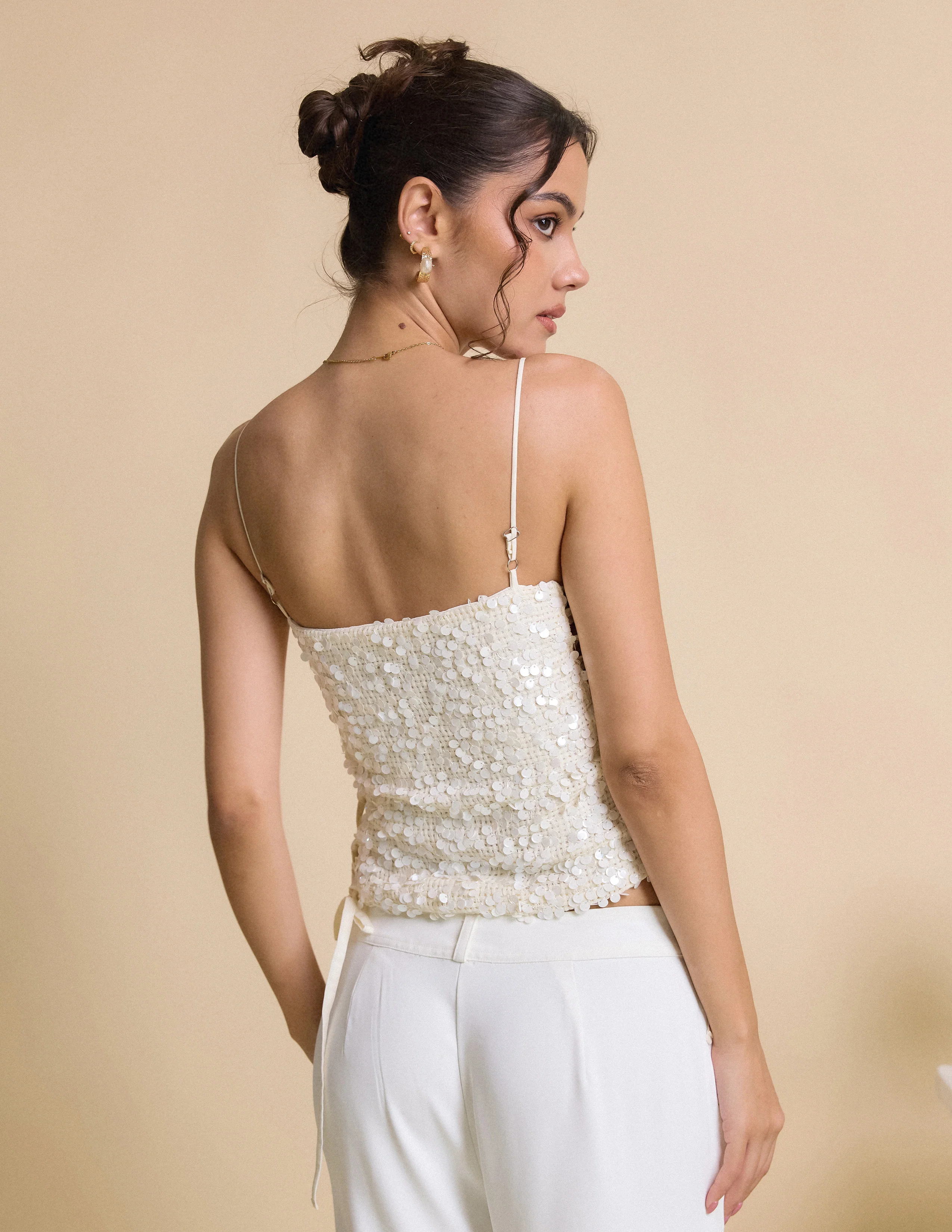 Square Neck Side Tie Up Top - Image 4