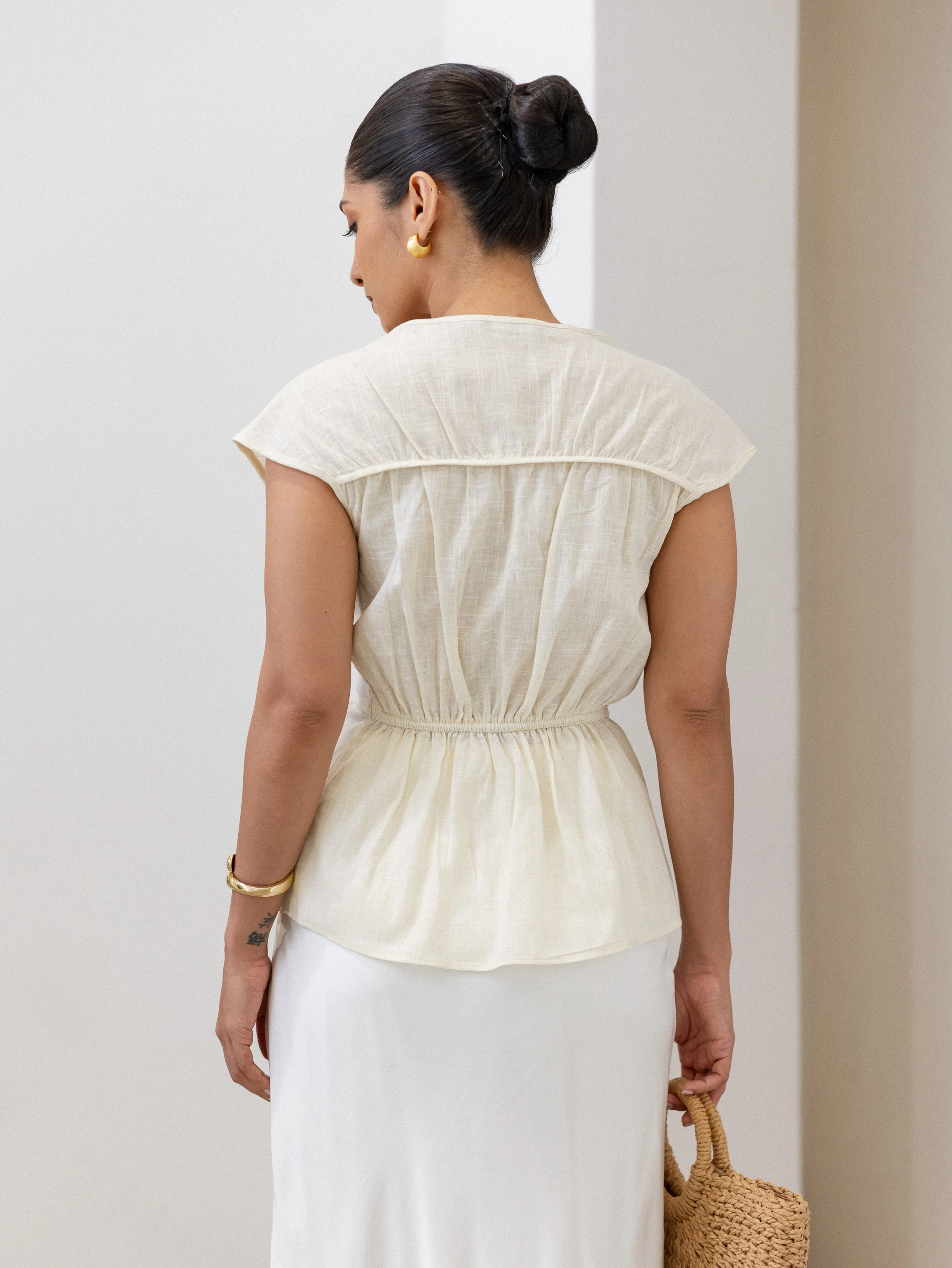 Tie Up Detail Sleeveless Top - Image 4