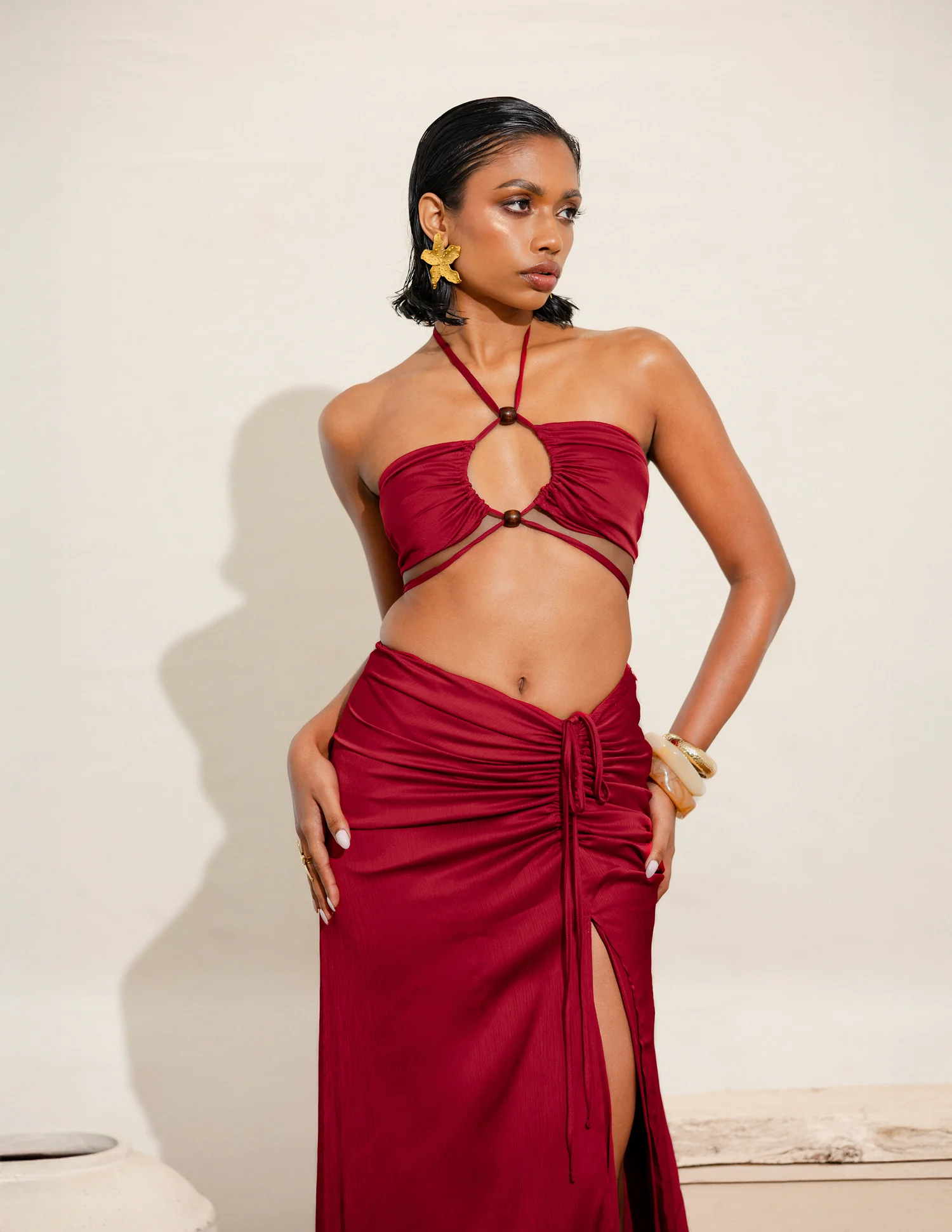 Tie Up Detailed  Bustier Top