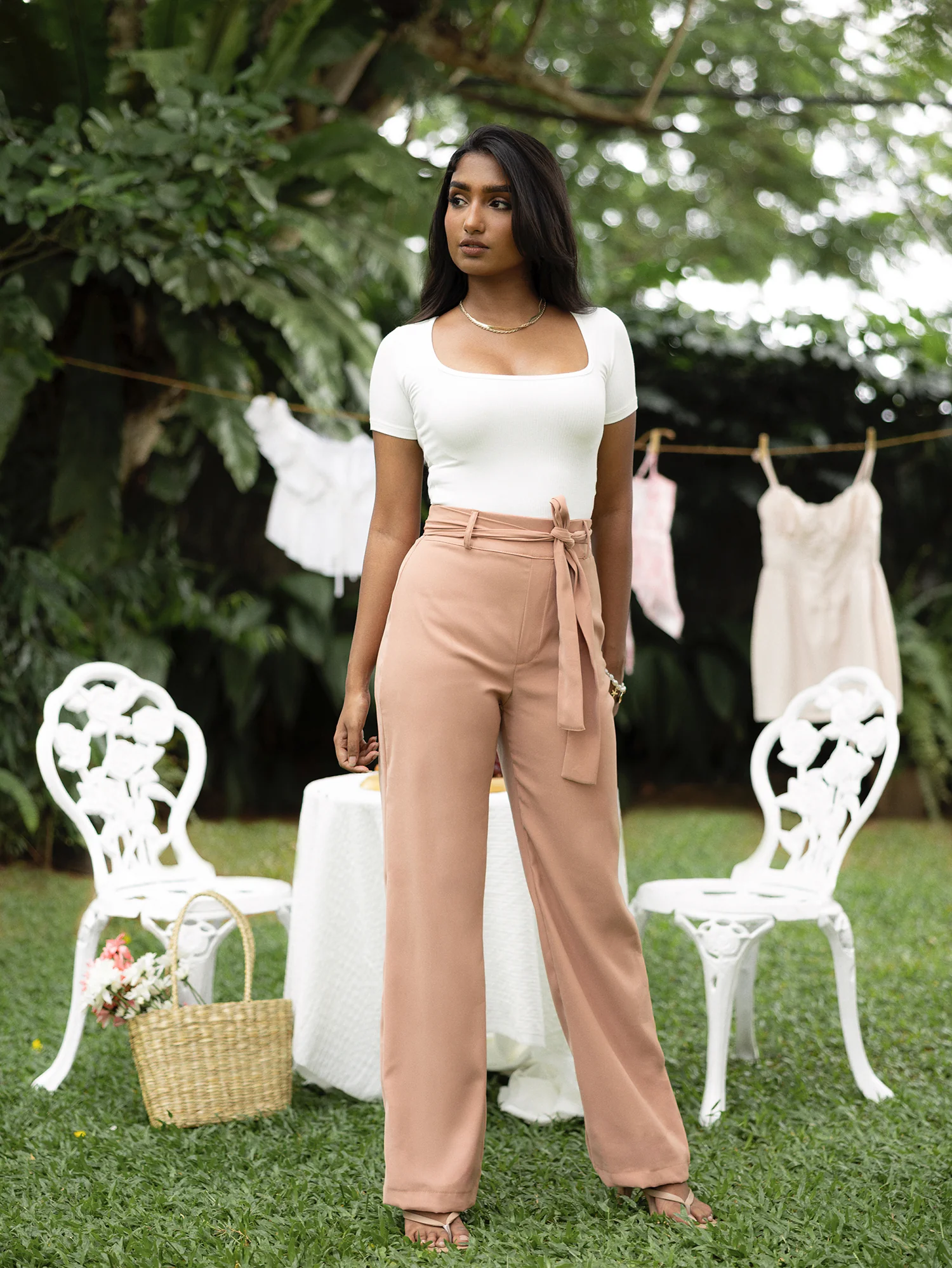 Tie Up Detailed Straight Leg Pant - Image 4