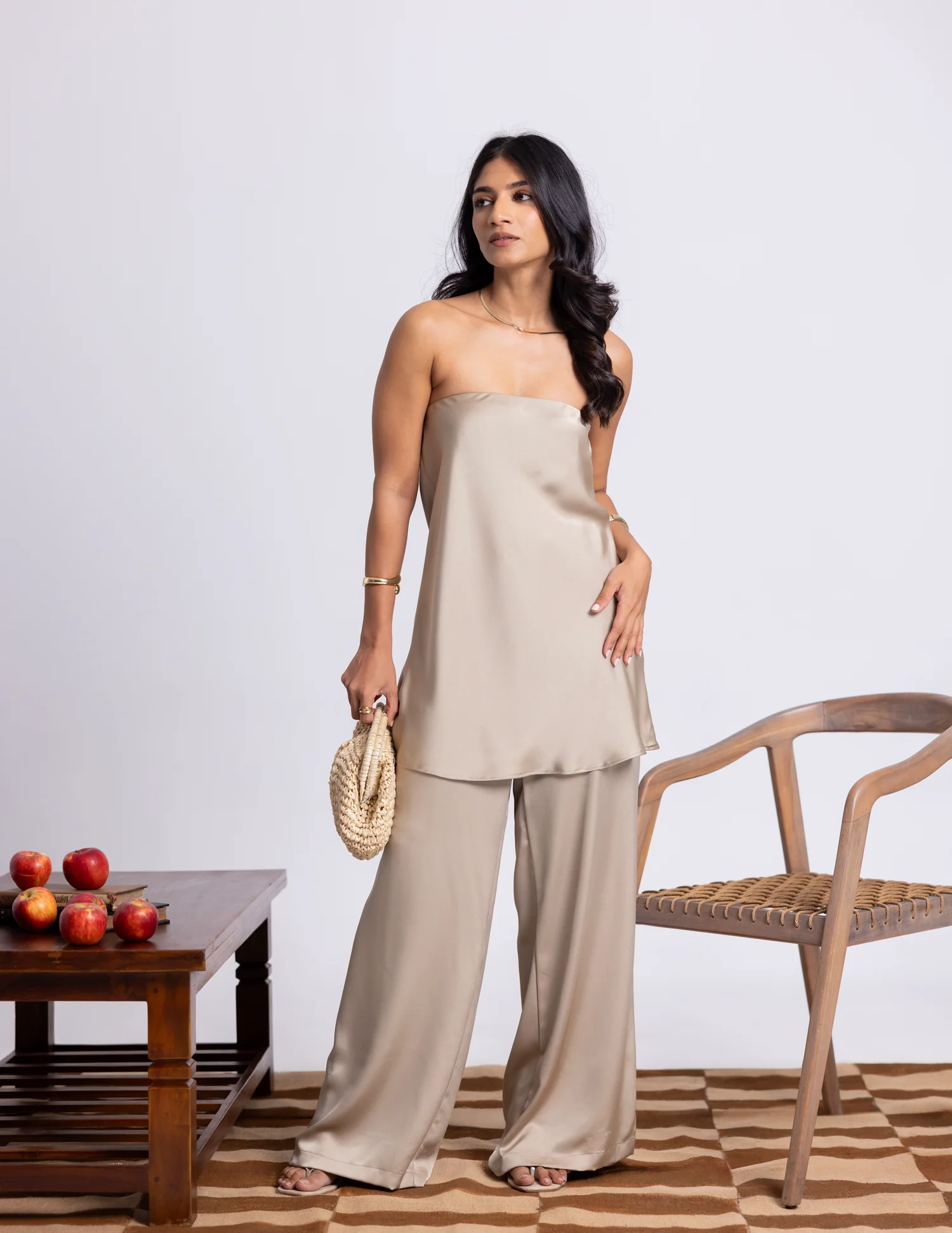 Top Bust Elasticated Satin Top