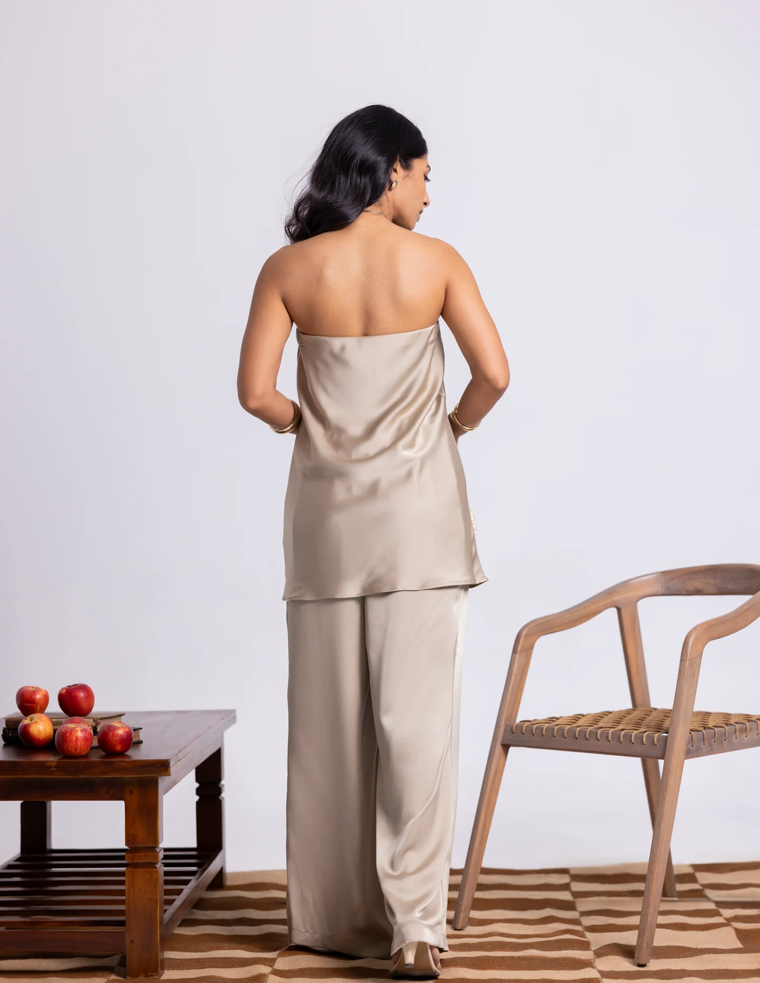 Top Bust Elasticated Satin Top - Image 2