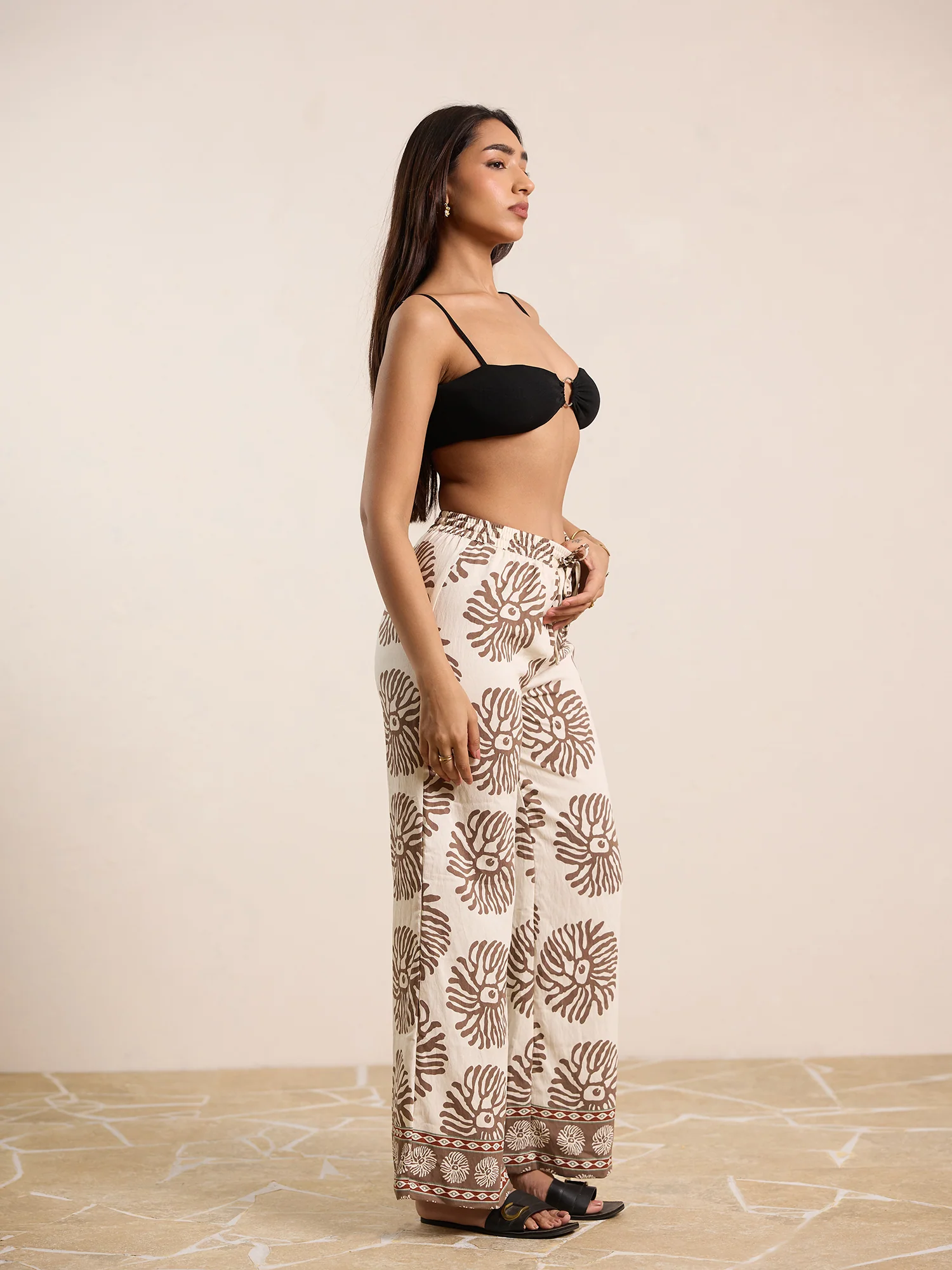 Waist Elasticated Drawstring Printed Pant - Image 3